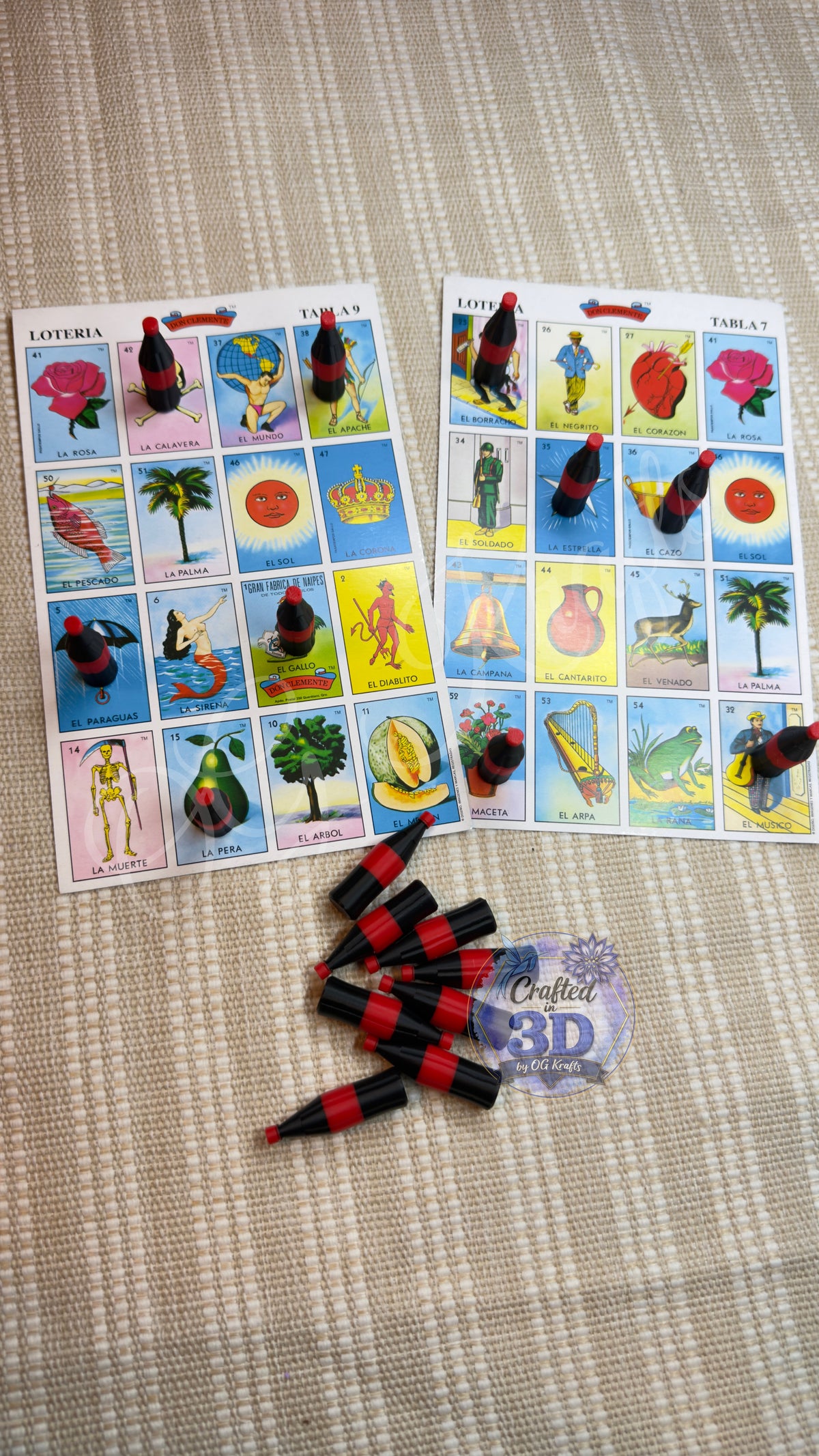 3D Printed Lotería Chips | Mexican Bingo Game Markers | Fichas para Lotería