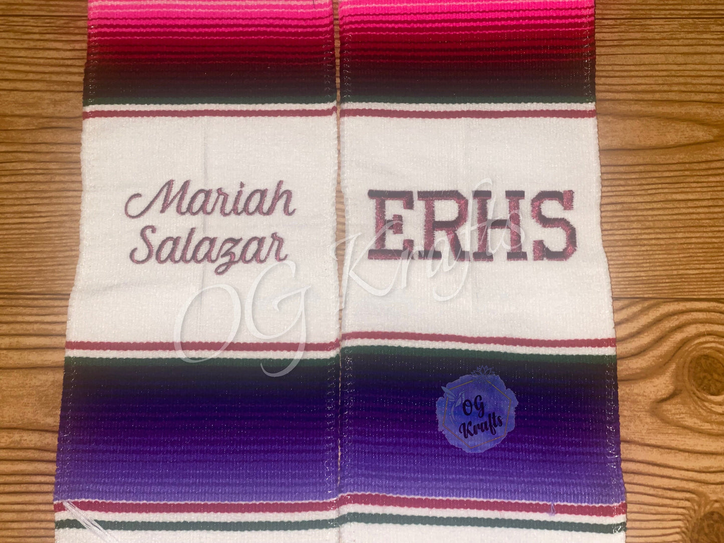 Class of 2026 Authentic Mexican Sarape Graduation Sash Green Graduation Sarape Sash Embroidered Sarape Grad Sash Graduation Gift Senior Gift