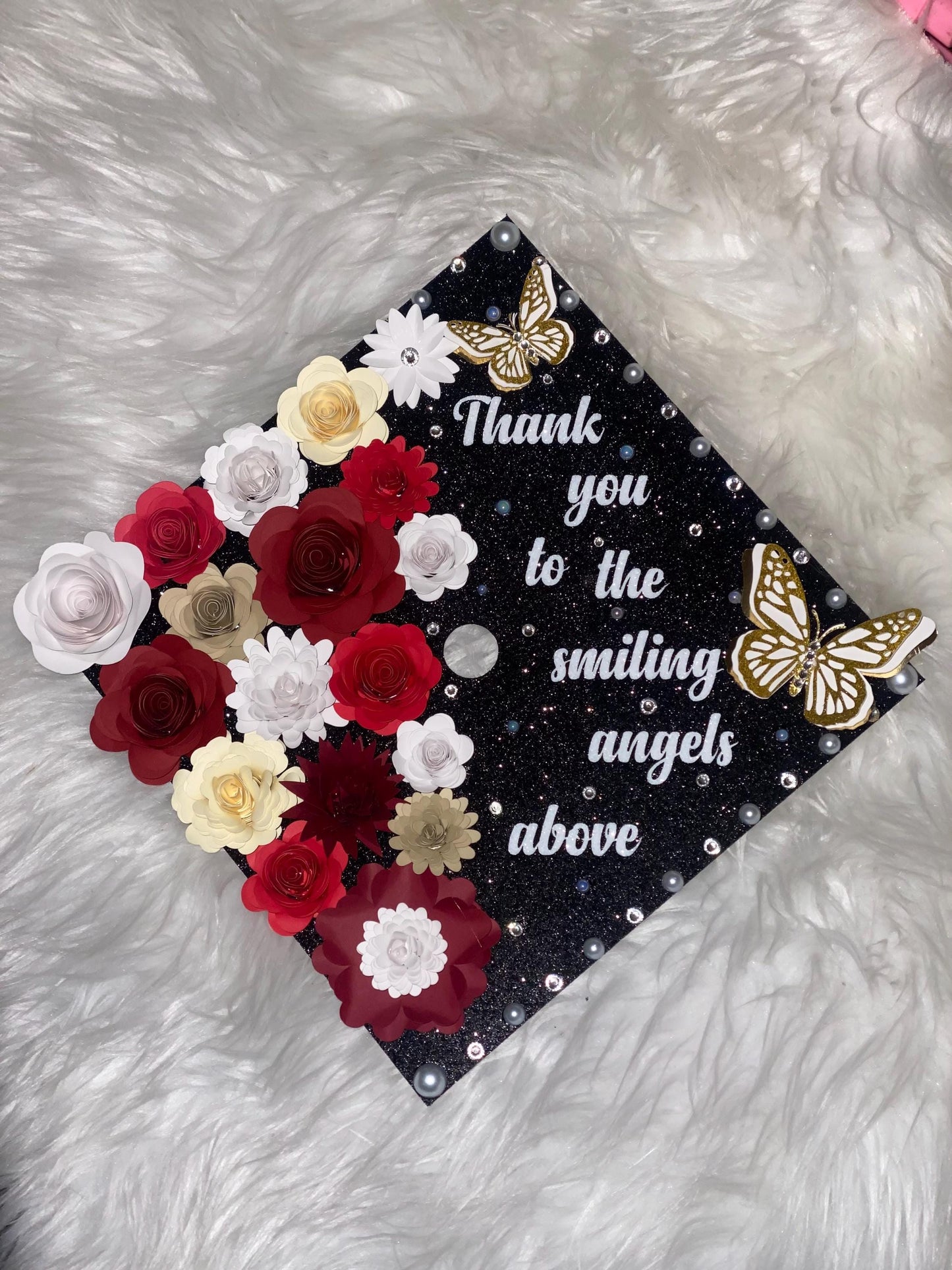 Graduation Cap Topper Custom Grad Cap Topper Class of 2026 Cute Graduation Topper Custom Grad Cap Angels Above Grad Topper Memorial Grad Cap