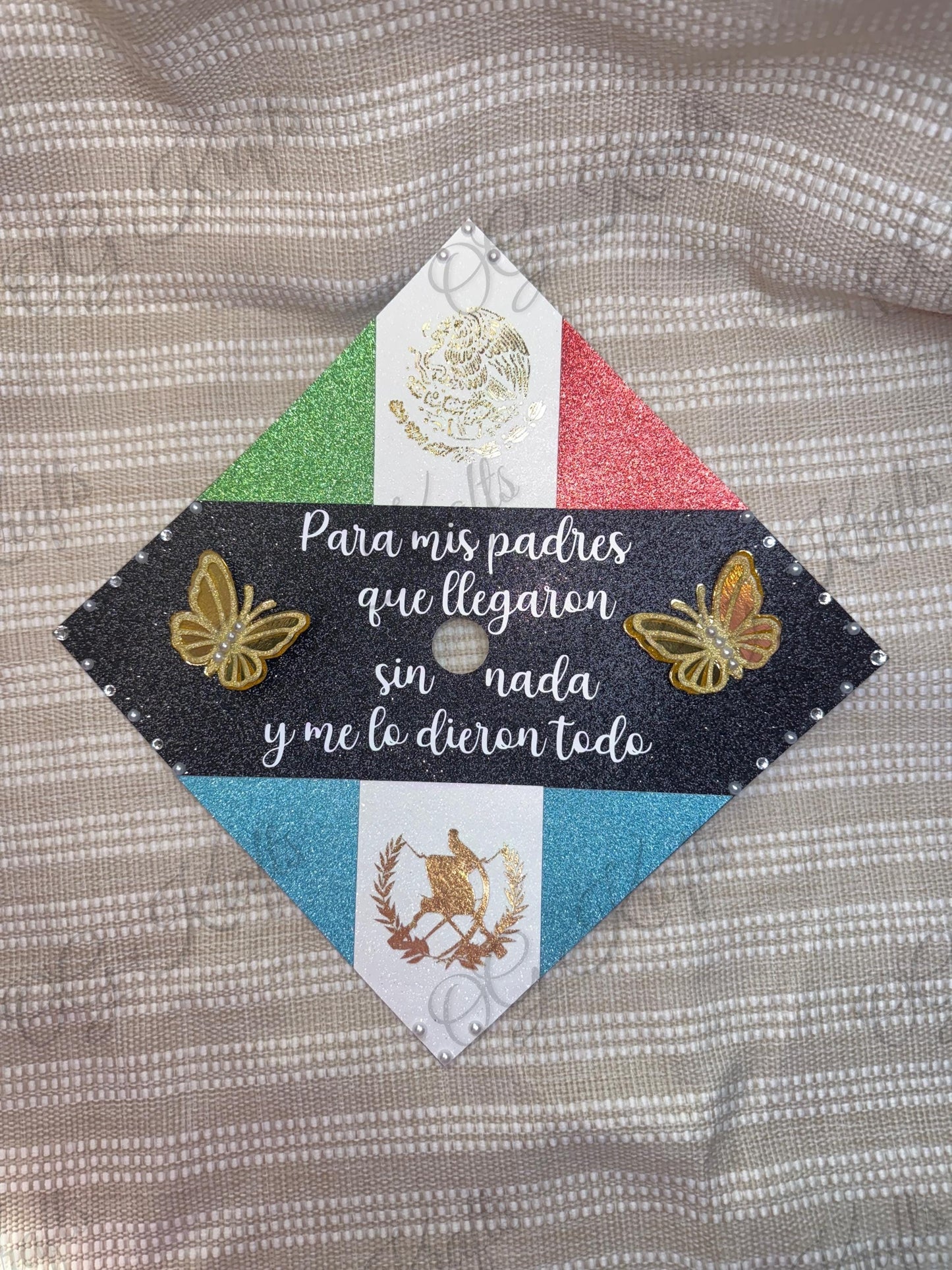 Mexican & Guatemalan Graduation Cap Topper Dual Flag Topper Custom Grad Topper Class of 2026 Dual nationality Graduation Cute Grad Topper