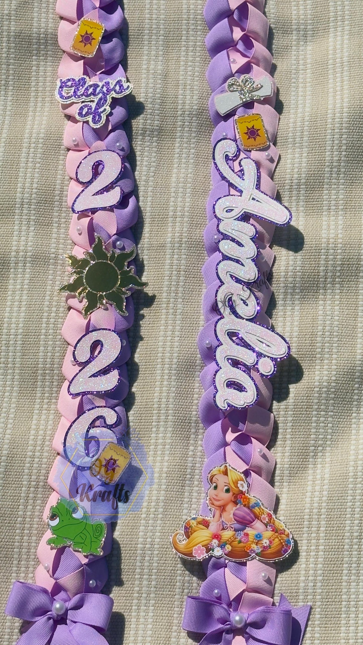 Purple Princess Custom Graduation Lei Fairytale Ribbon Lei Class of 2026 Keepsake Class of 2026 Graduation Ribbon Necklace Senior 2026 Gift