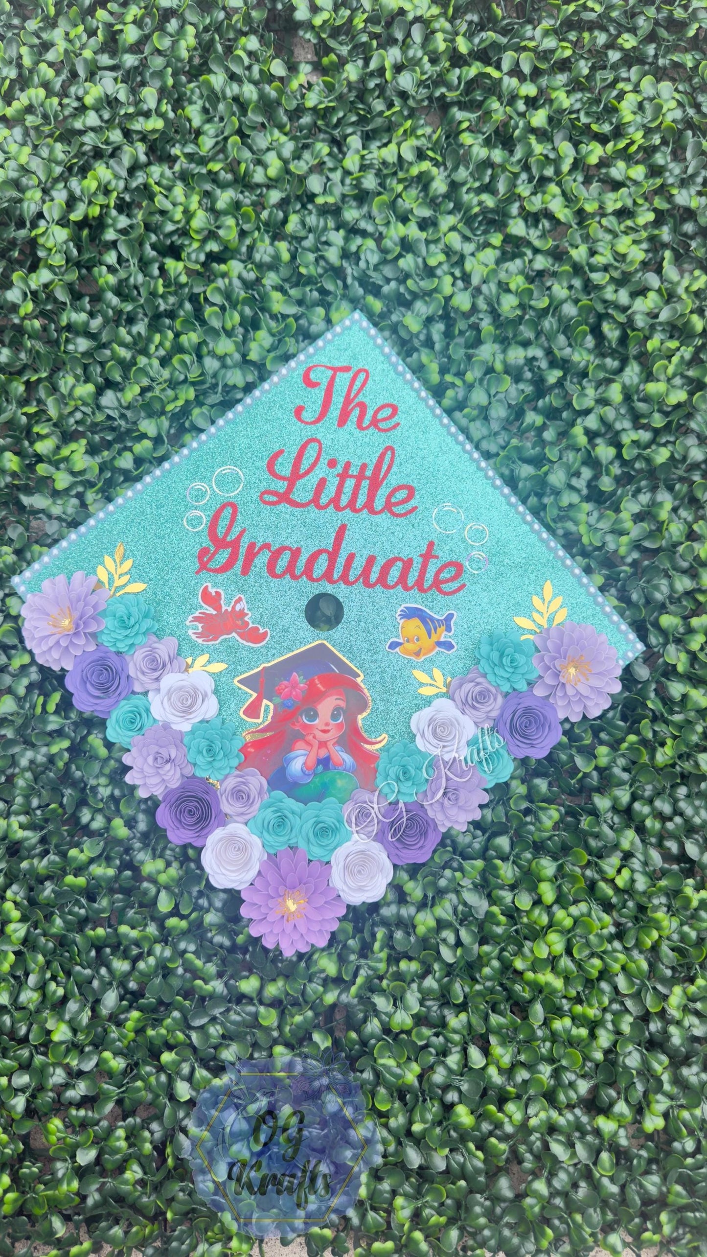 Mermaid Kindergarten Graduation Topper Lei Bundle Personalized Grad Cap Graduation Lei Class of 2026 Graduation Topper Sea Princess Kinder