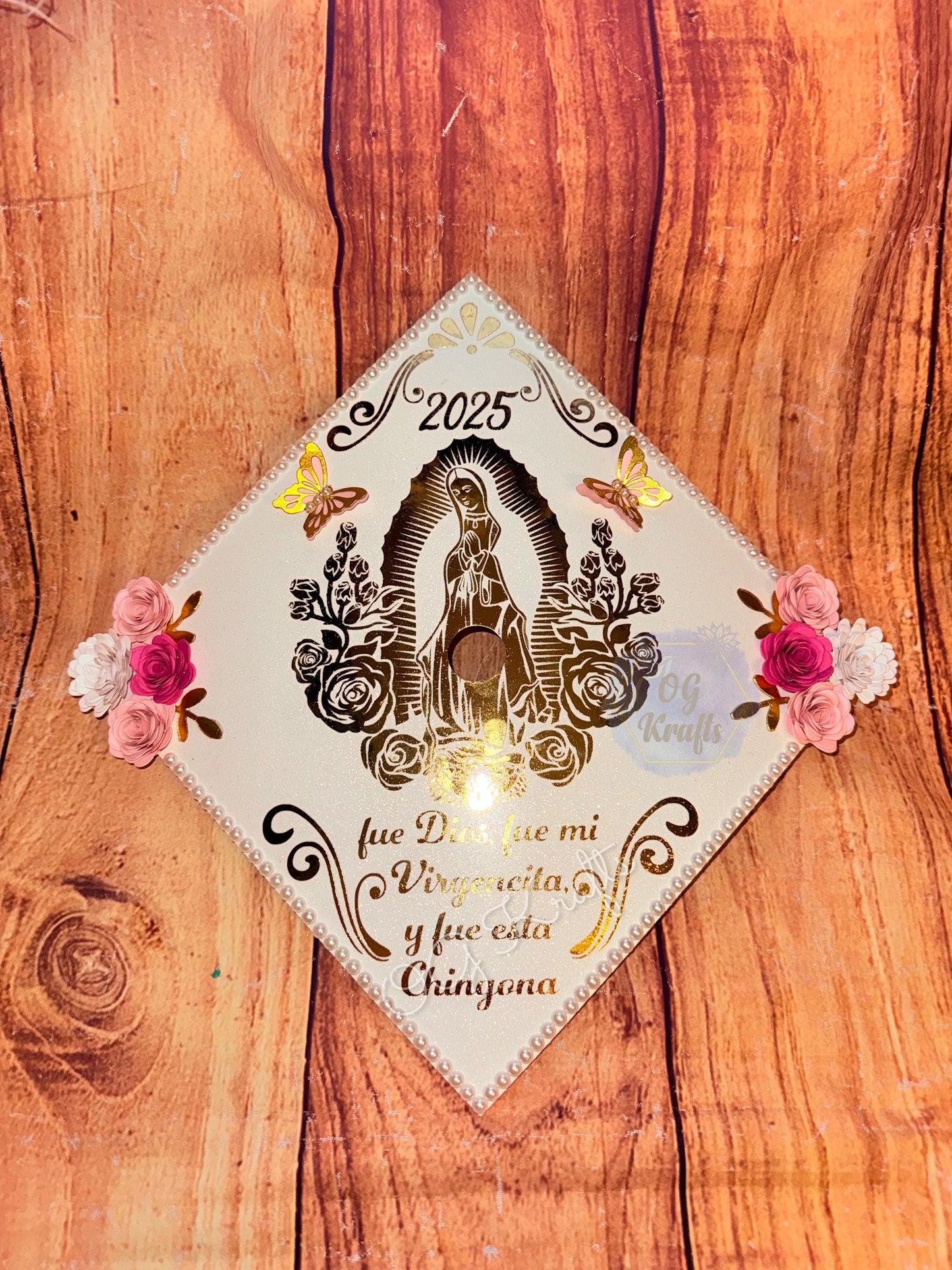 Virgen Talavera Graduation Cap Topper  Heritage Topper  Mexican Grad Cap  Class of 2026 Cute Talavera Grad Cap Topper Virgencita Grad Cap