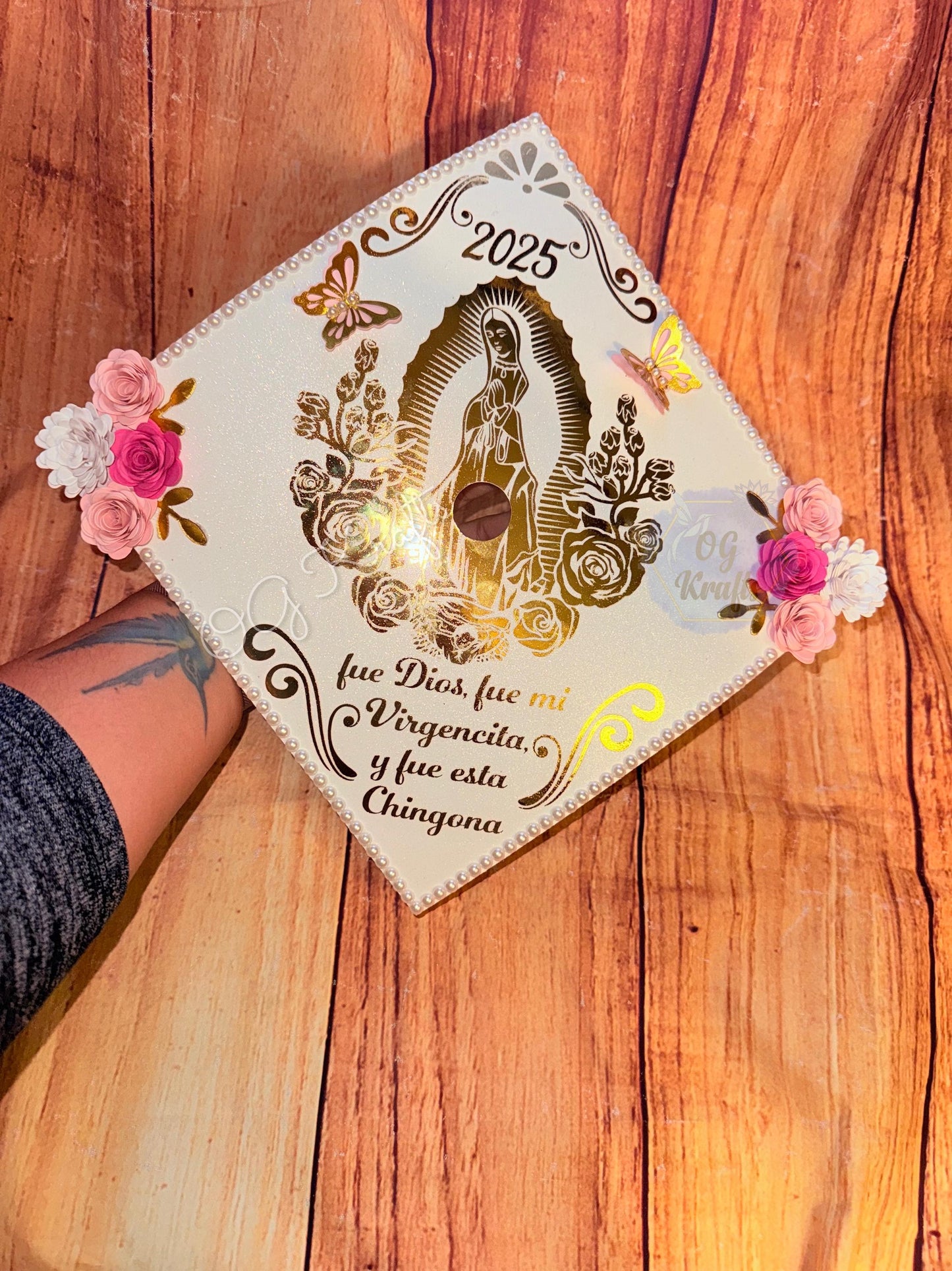 Virgen Talavera Graduation Cap Topper  Heritage Topper  Mexican Grad Cap  Class of 2026 Cute Talavera Grad Cap Topper Virgencita Grad Cap