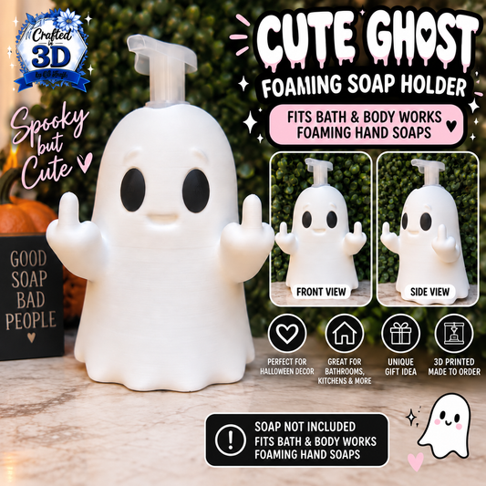 Cute Ghost Foaming Soap Holder | 3D Printed Spooky Bathroom Decor