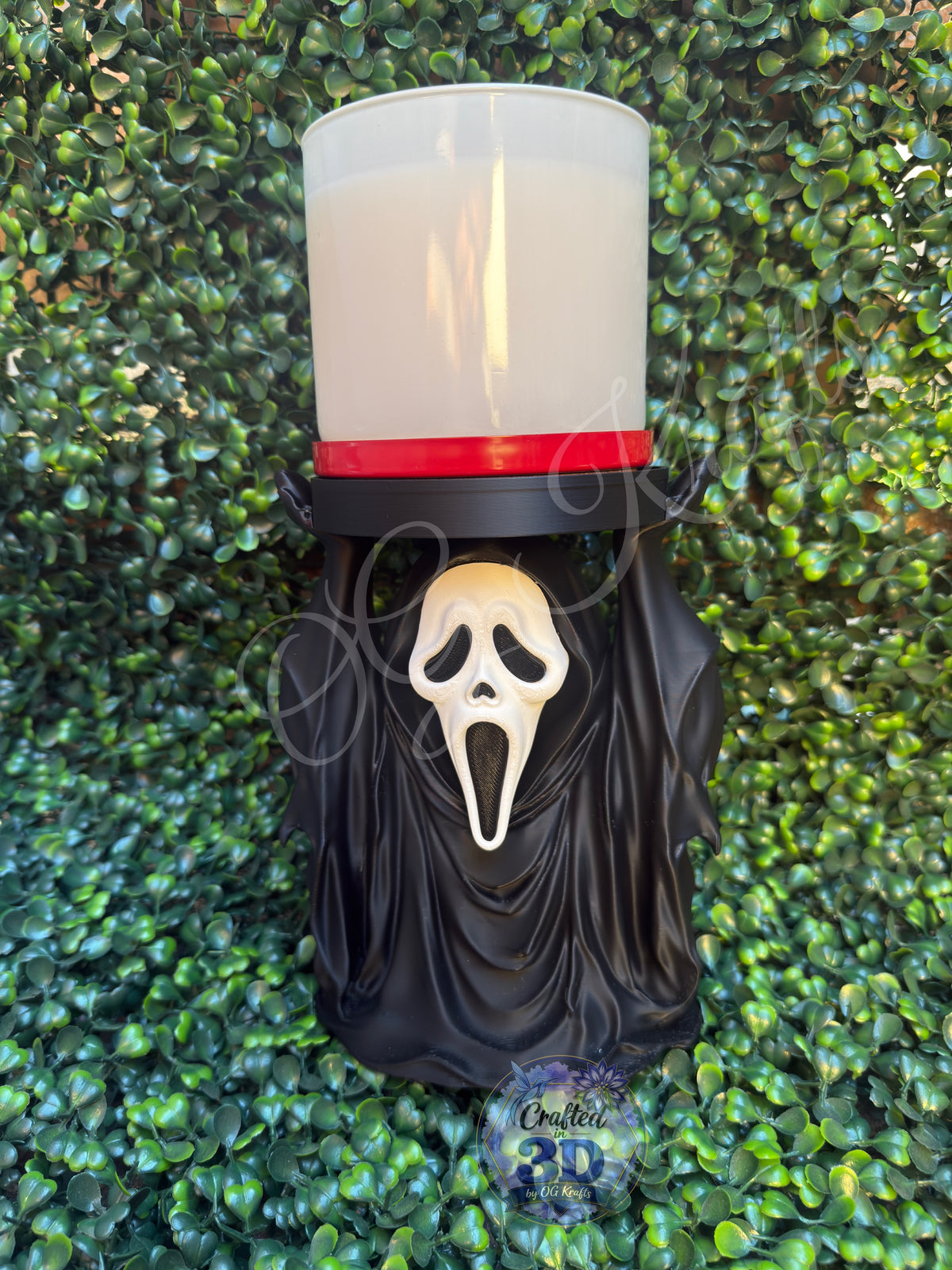 Ghost Face Inspired 3-Wick Candle Display Holder | Fits Bath & Body Works Candles