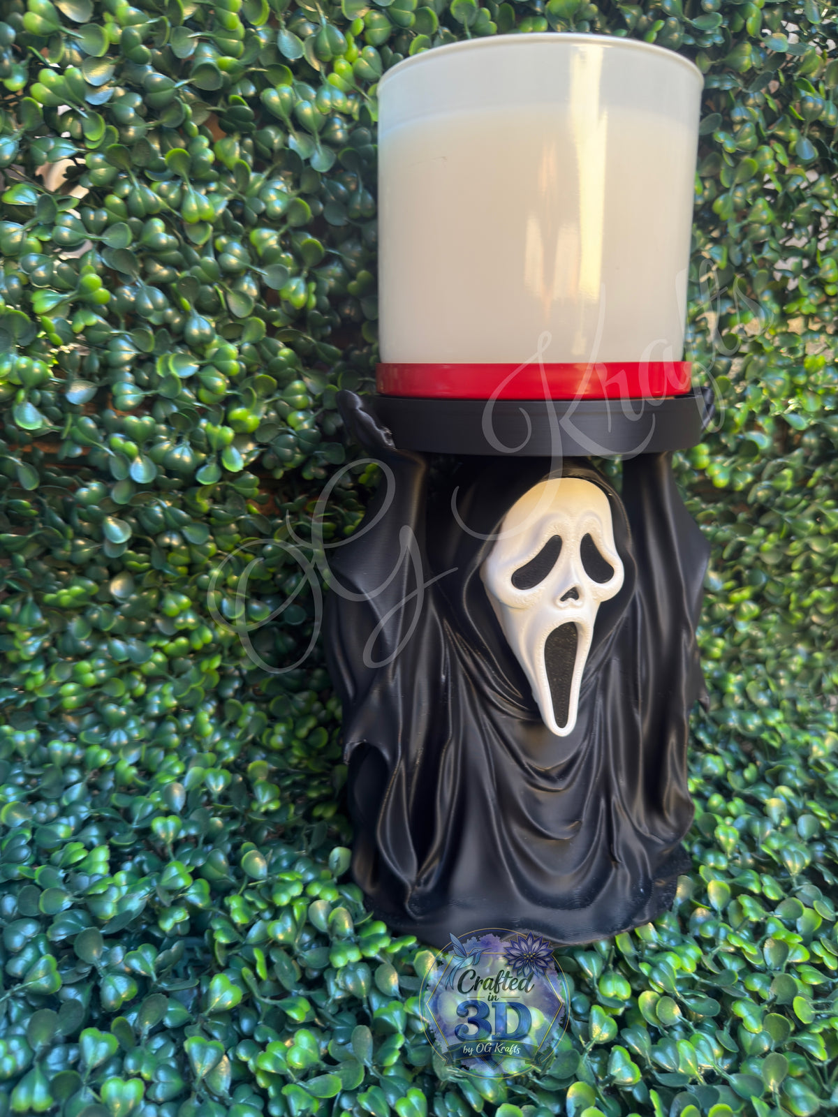 Ghost Face Inspired 3-Wick Candle Display Holder | Fits Bath & Body Works Candles