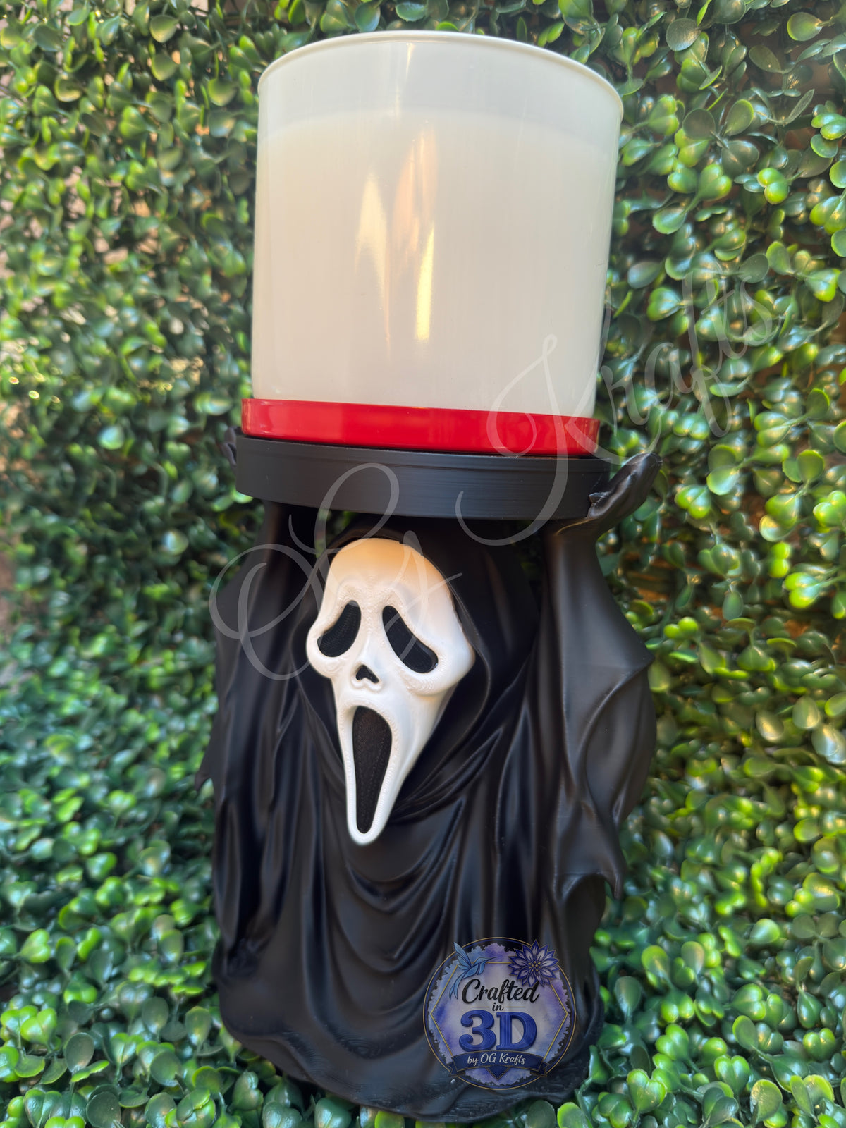 Ghost Face Inspired 3-Wick Candle Display Holder | Fits Bath & Body Works Candles