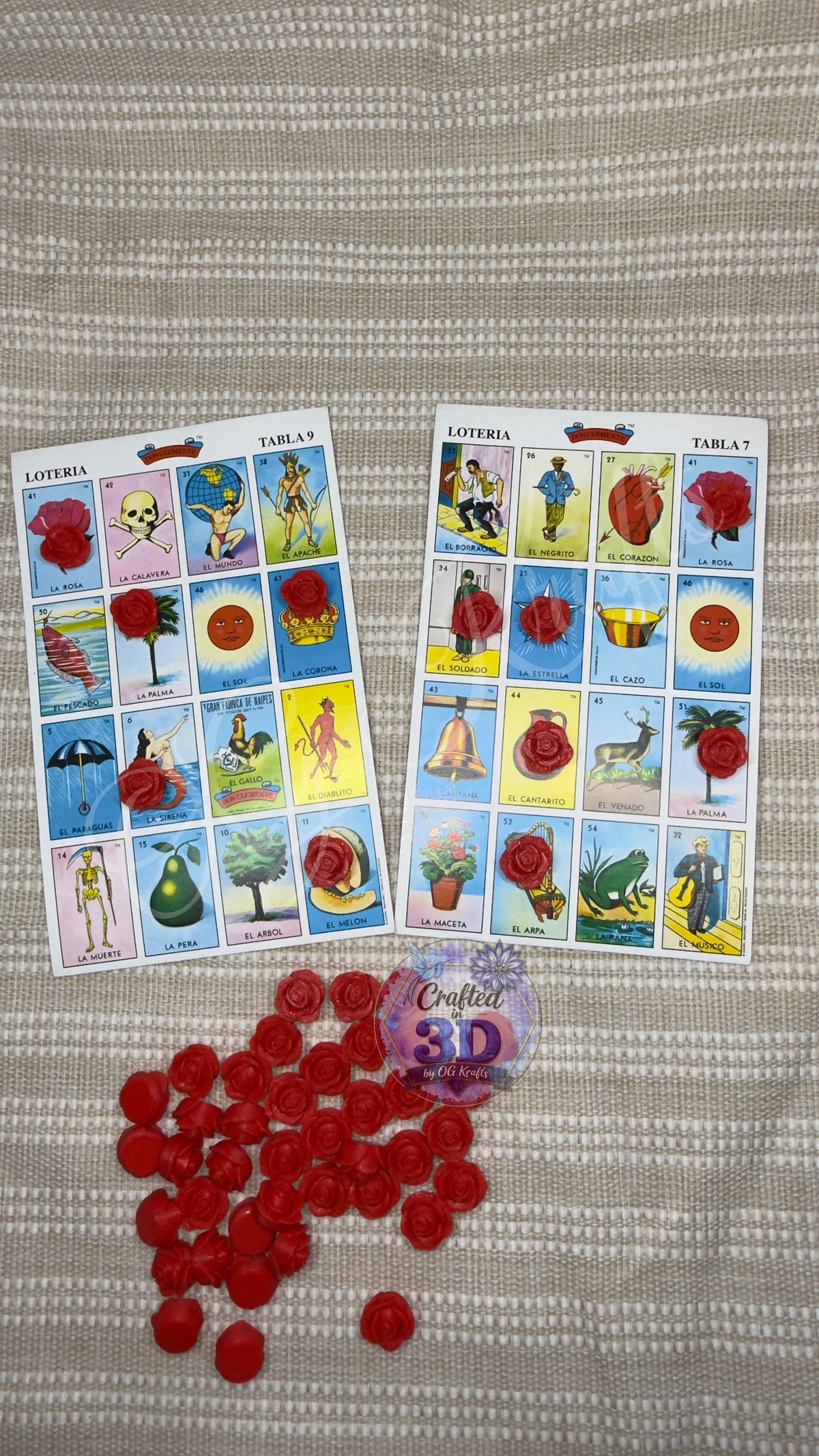 3D Printed Lotería Chips | Mexican Bingo Game Markers | Fichas para Lotería