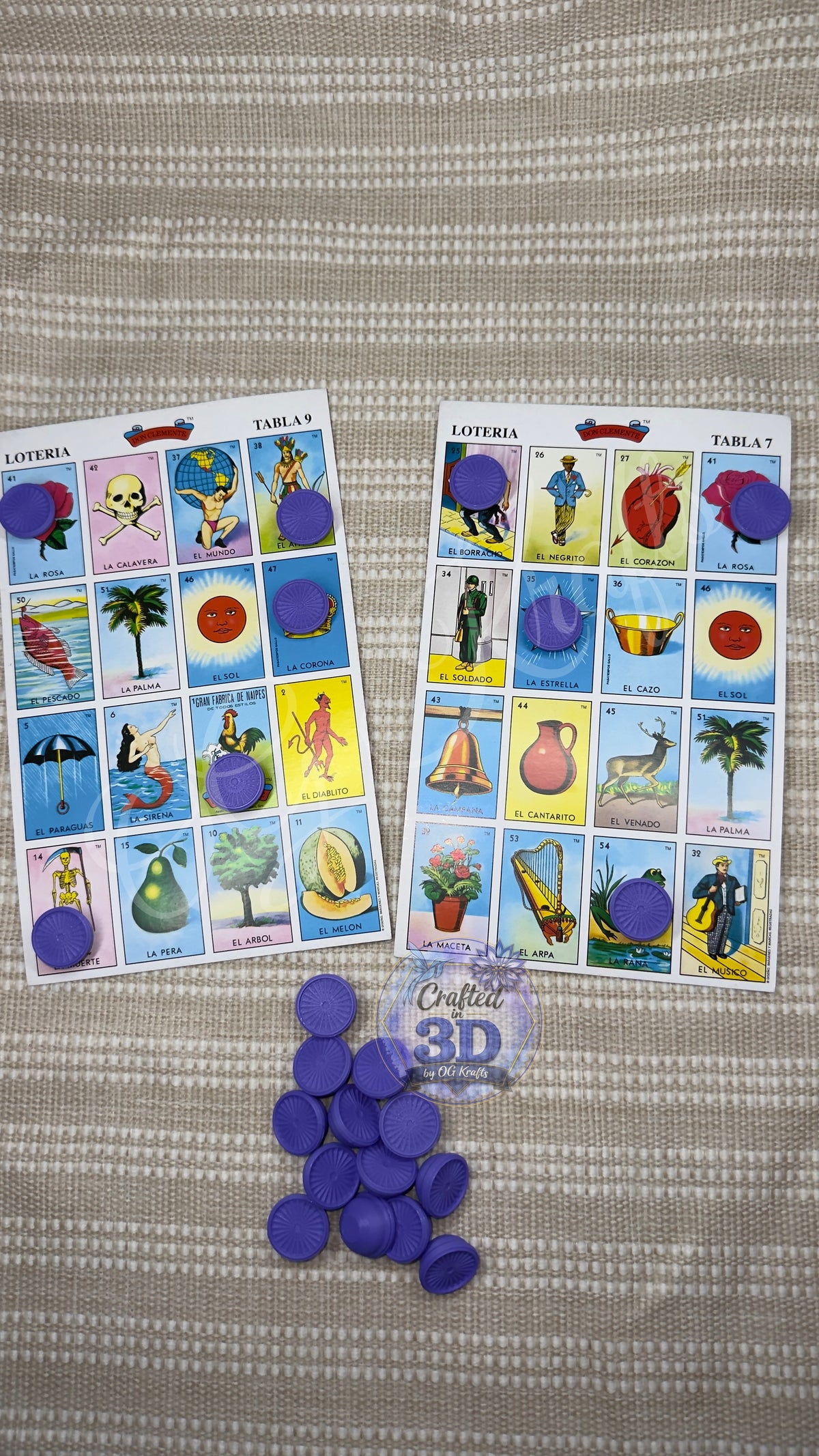 3D Printed Lotería Chips | Mexican Bingo Game Markers | Fichas para Lotería