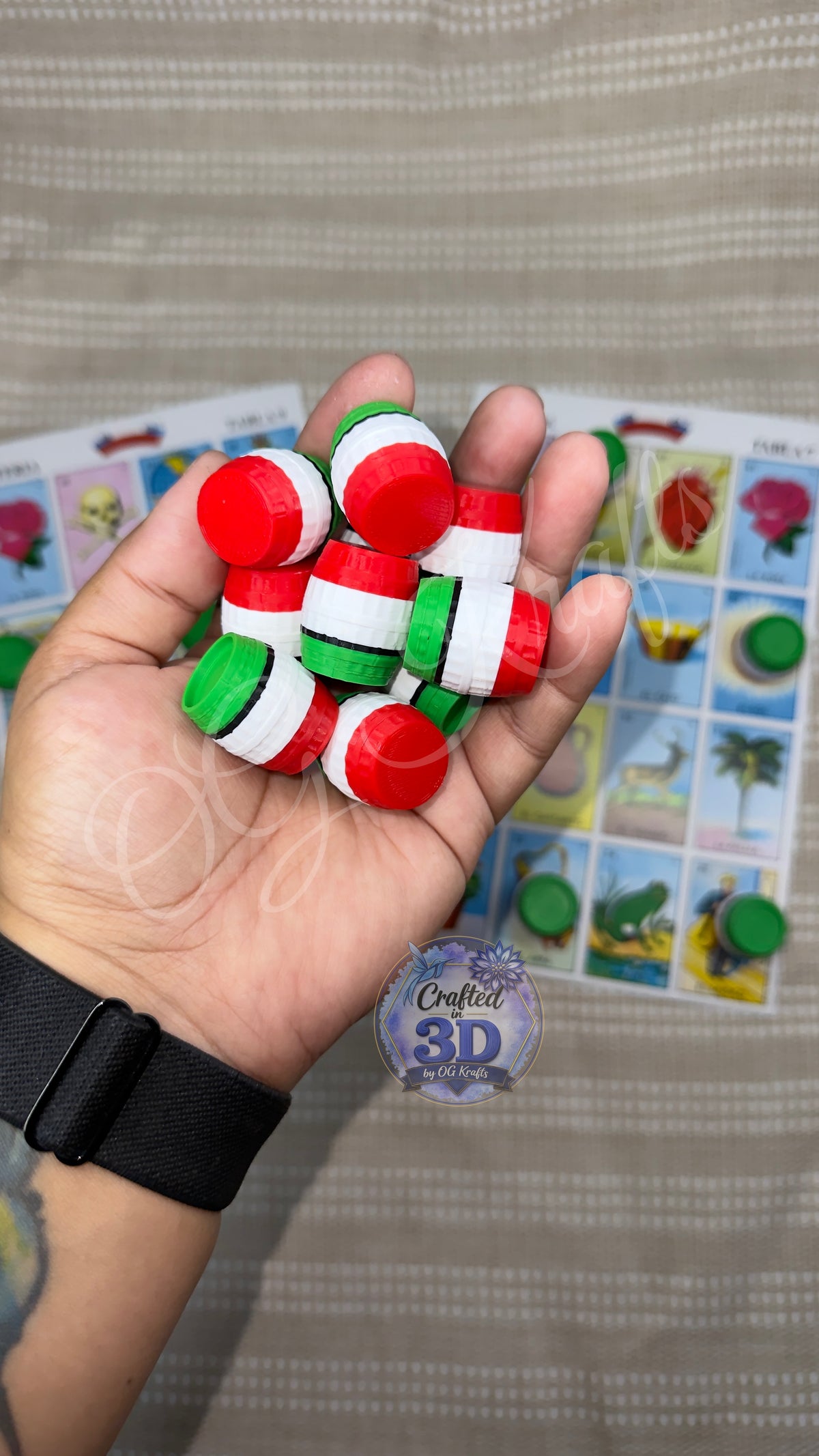 3D Printed Lotería Chips | Mexican Bingo Game Markers | Fichas para Lotería