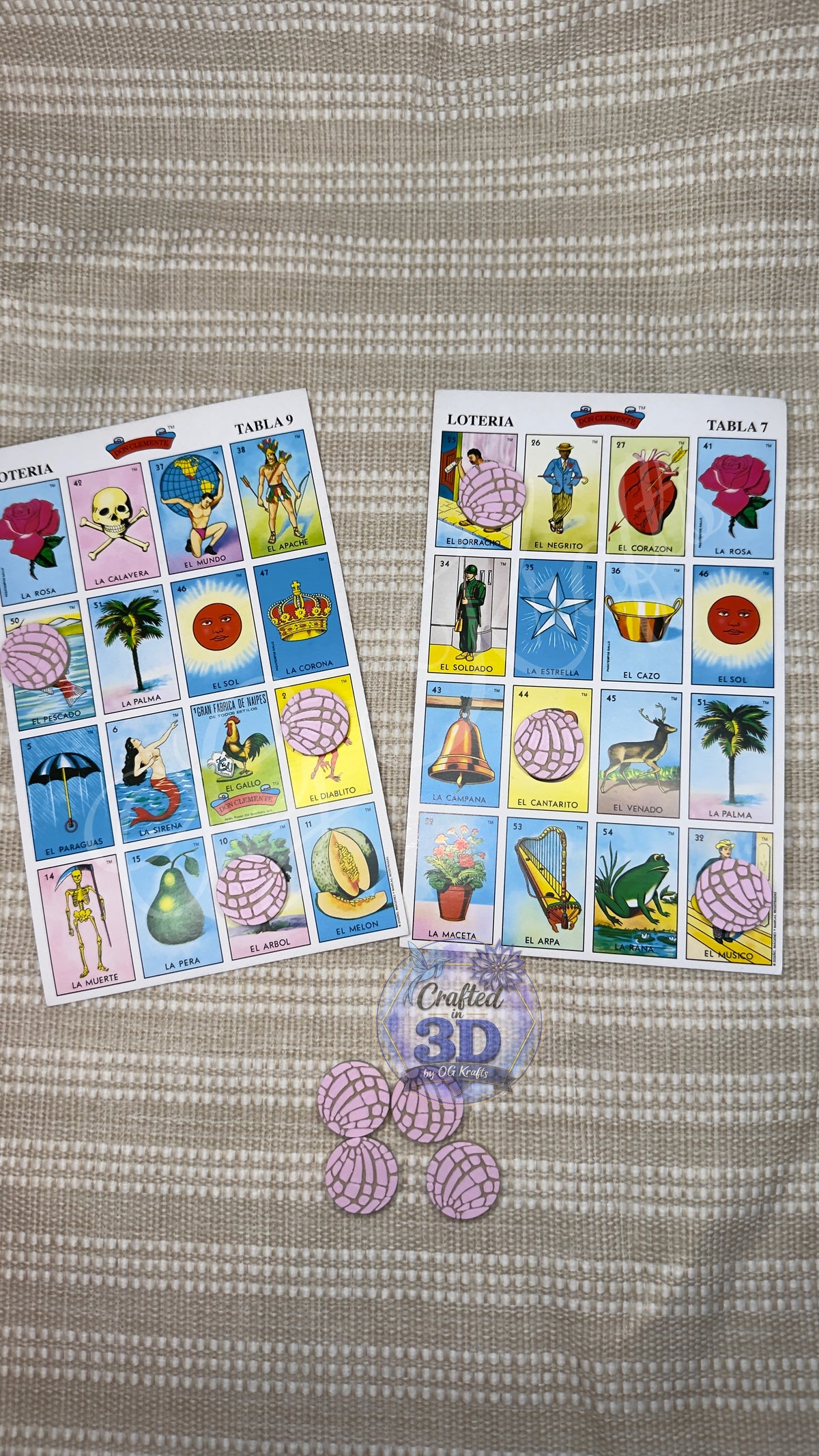 3D Printed Lotería Chips | Mexican Bingo Game Markers | Fichas para Lotería