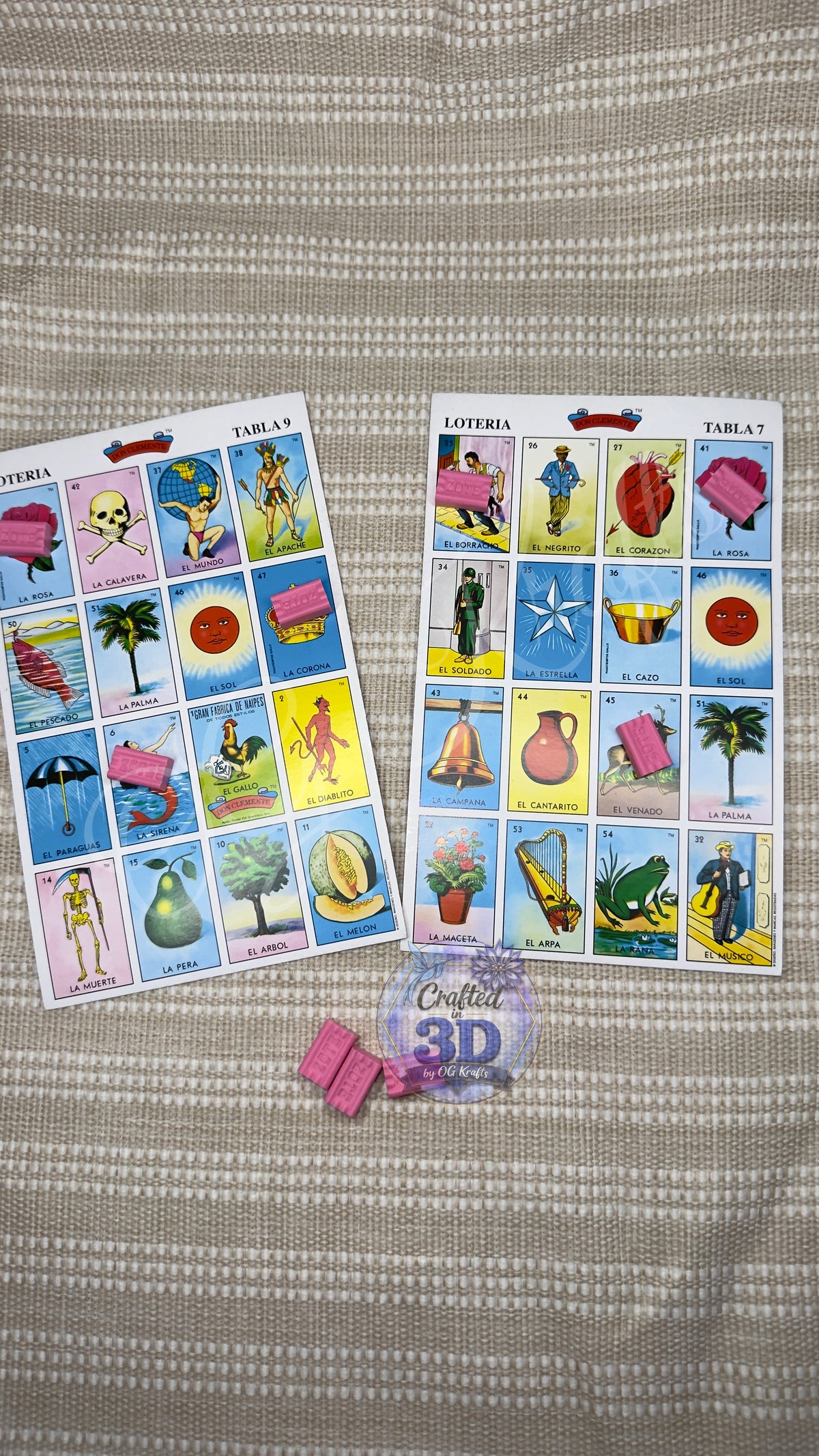 3D Printed Lotería Chips | Mexican Bingo Game Markers | Fichas para Lotería