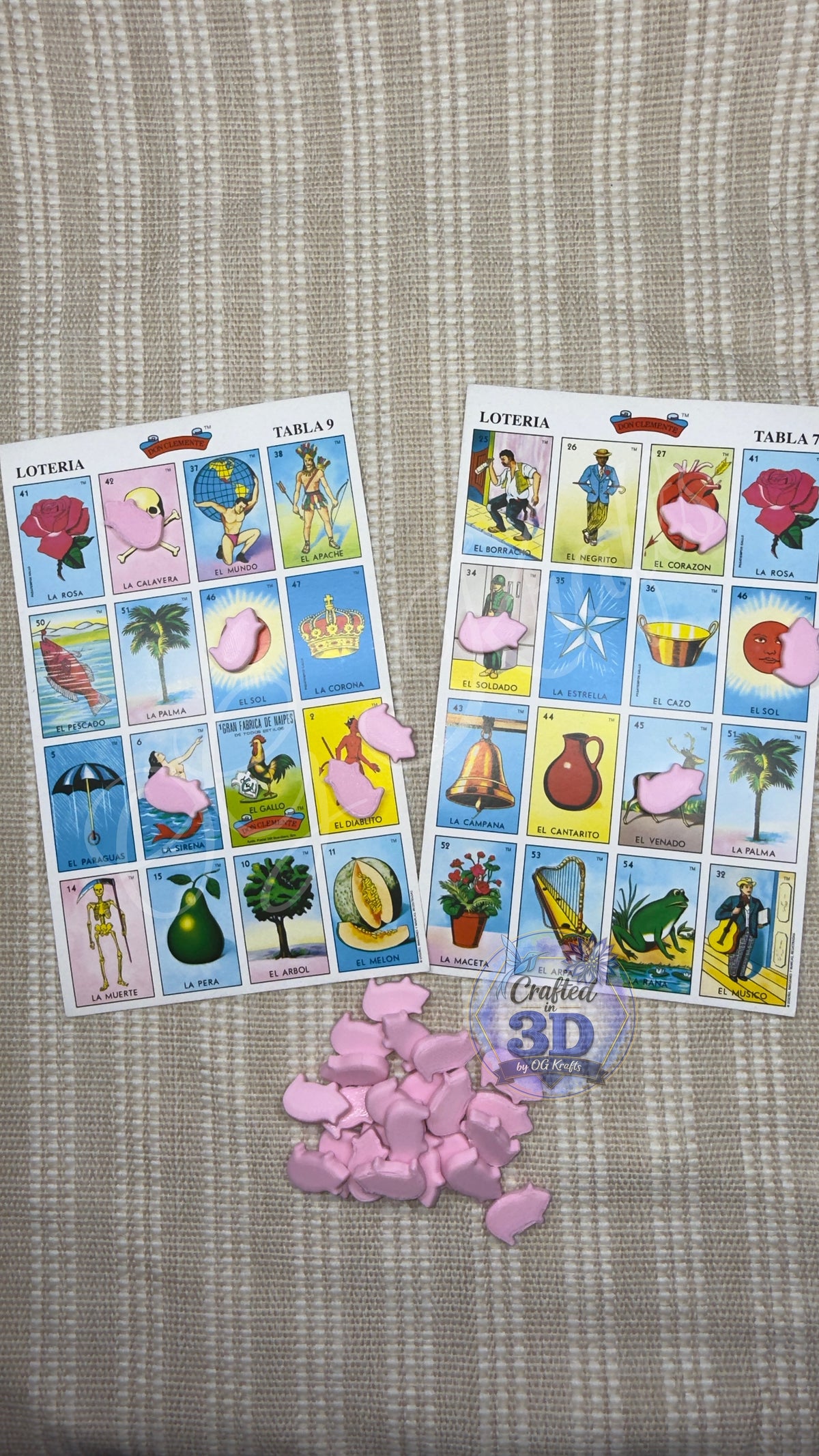 3D Printed Lotería Chips | Mexican Bingo Game Markers | Fichas para Lotería