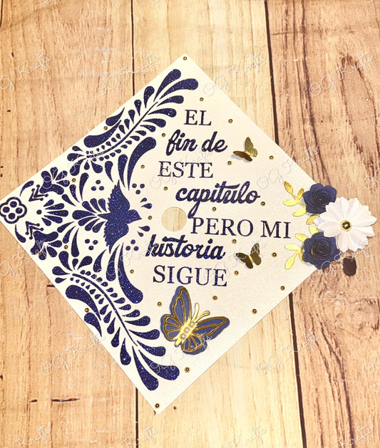 Custom Graduation Cap Topper  Mexican Talavera Design  Mexican Art Design Topper  Class of 2026 Mexican Heritage Custom Grad Cap Topper