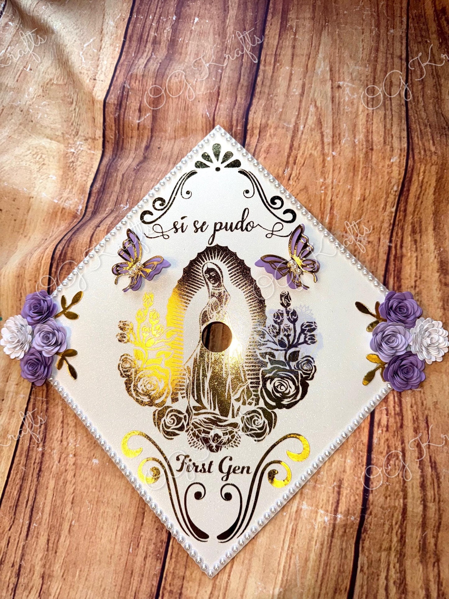 Virgen Talavera Graduation Cap Topper  Heritage Topper  Mexican Grad Cap  Class of 2026 Cute Talavera Grad Cap Topper Virgencita Grad Cap