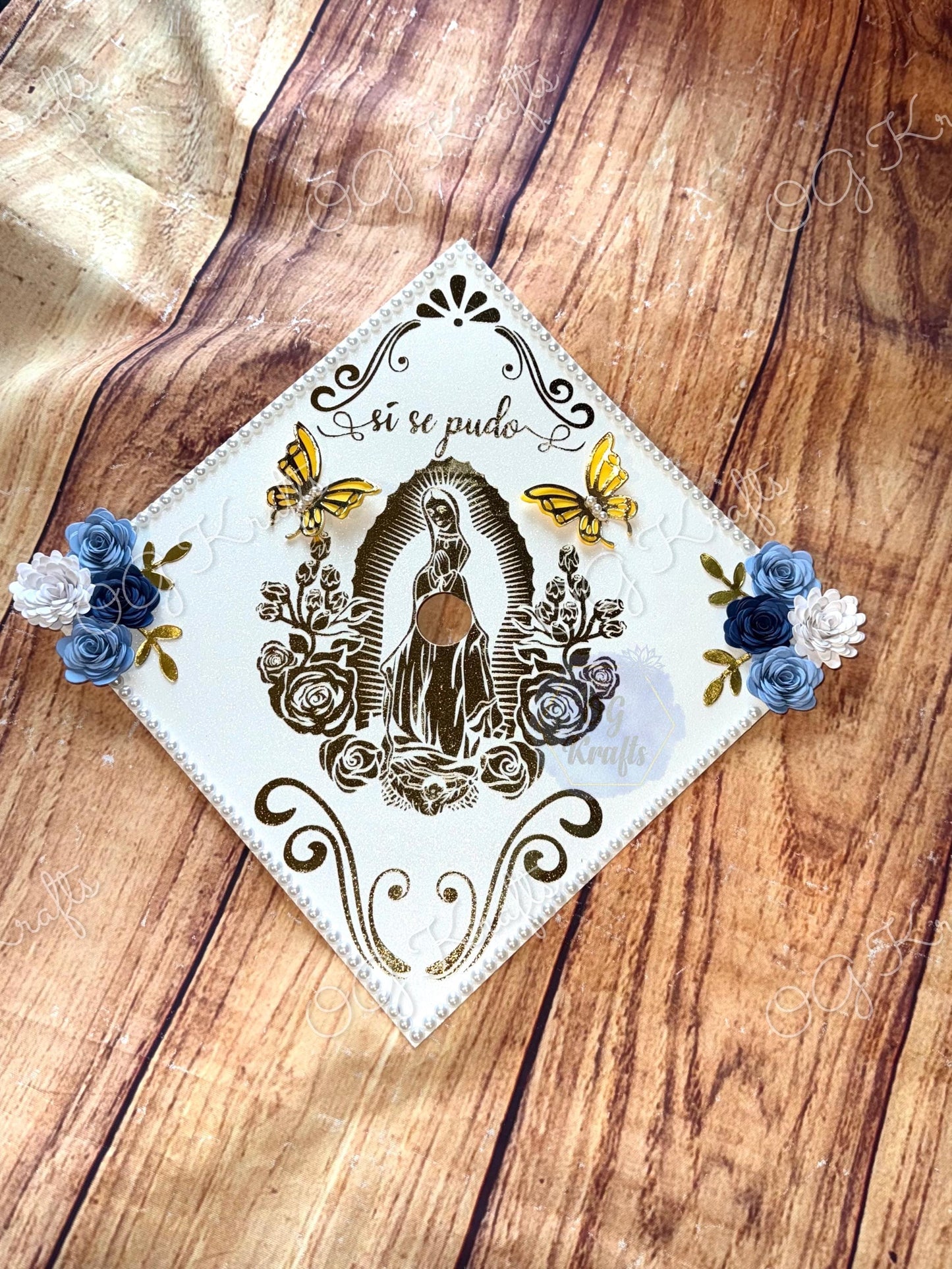 Virgen Talavera Graduation Cap Topper  Heritage Topper  Mexican Grad Cap  Class of 2026 Cute Talavera Grad Cap Topper Virgencita Grad Cap