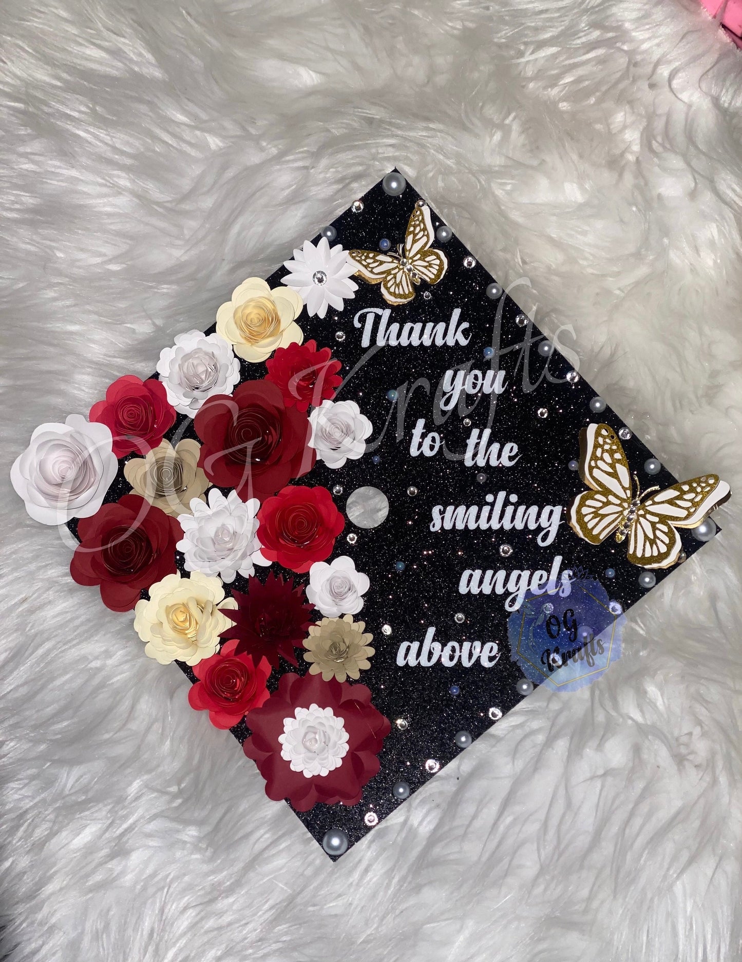 Graduation Cap Topper Custom Grad Cap Topper Class of 2026 Cute Graduation Topper Custom Grad Cap Angels Above Grad Topper Memorial Grad Cap