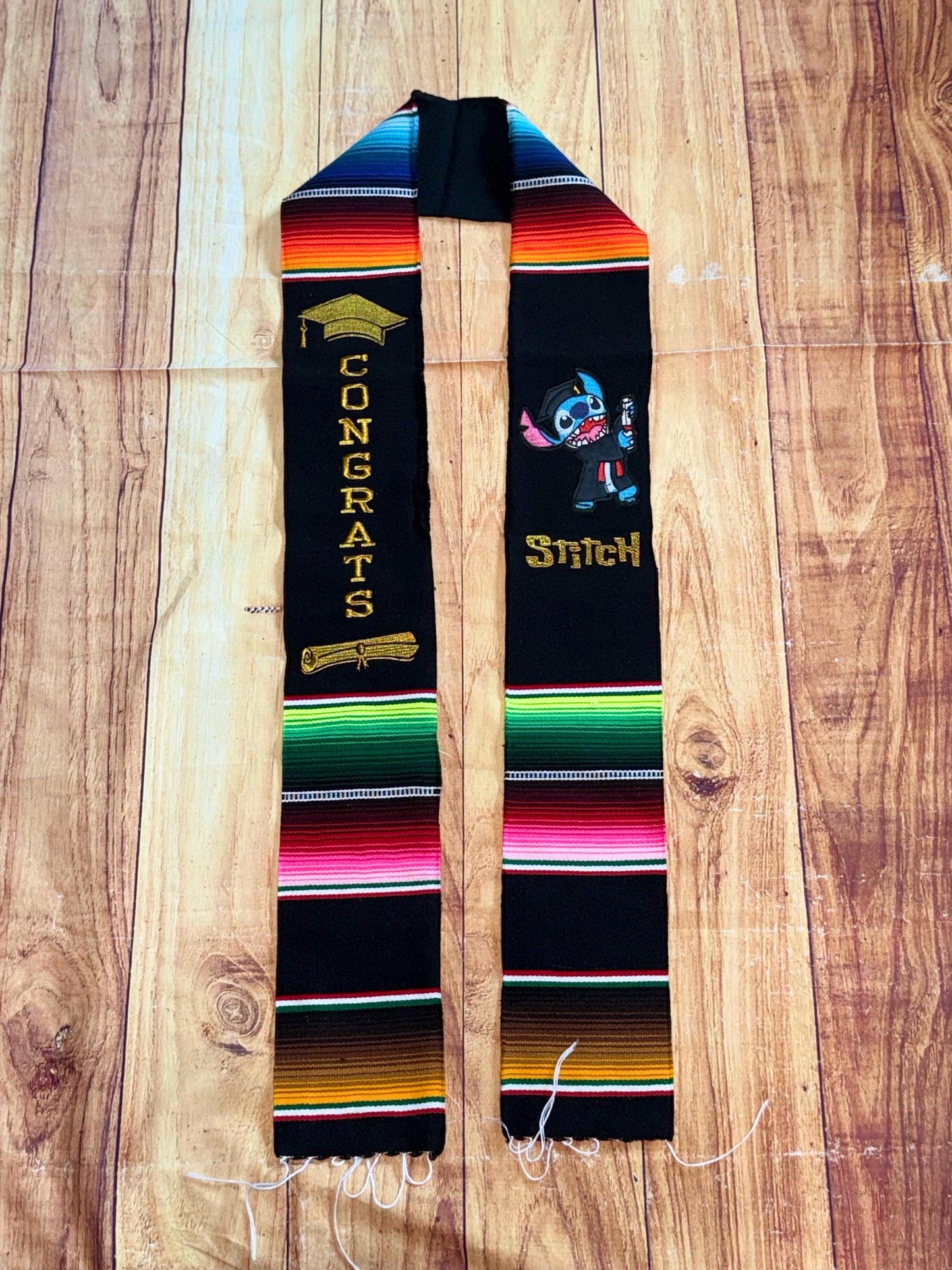 Blue Alien Class of 2026 Mexican Sarape Graduation Stole Sarape Graduation Sash Grad 2026 Graduation Gift Embroidered Graduation Stole Cute