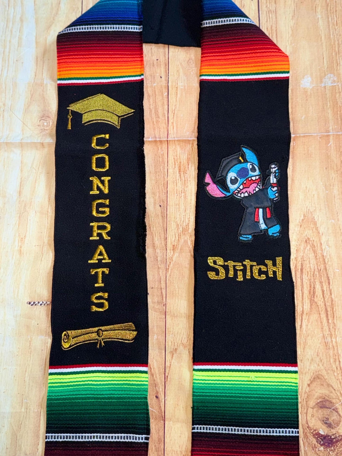 Blue Alien Class of 2026 Mexican Sarape Graduation Stole Sarape Graduation Sash Grad 2026 Graduation Gift Embroidered Graduation Stole Cute