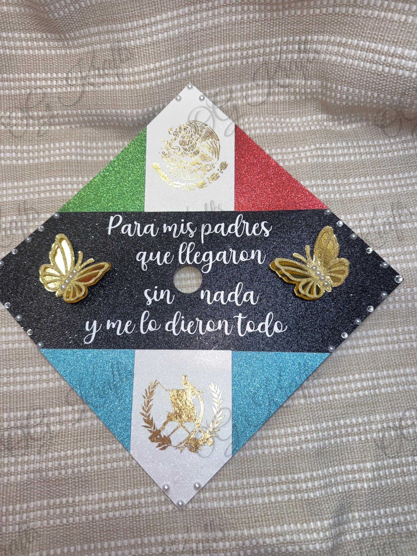 Mexican & Guatemalan Graduation Cap Topper  Dual Flag Topper  Custom Grad Topper  Class of 2026 Dual nationality Graduation Cute Grad Topper