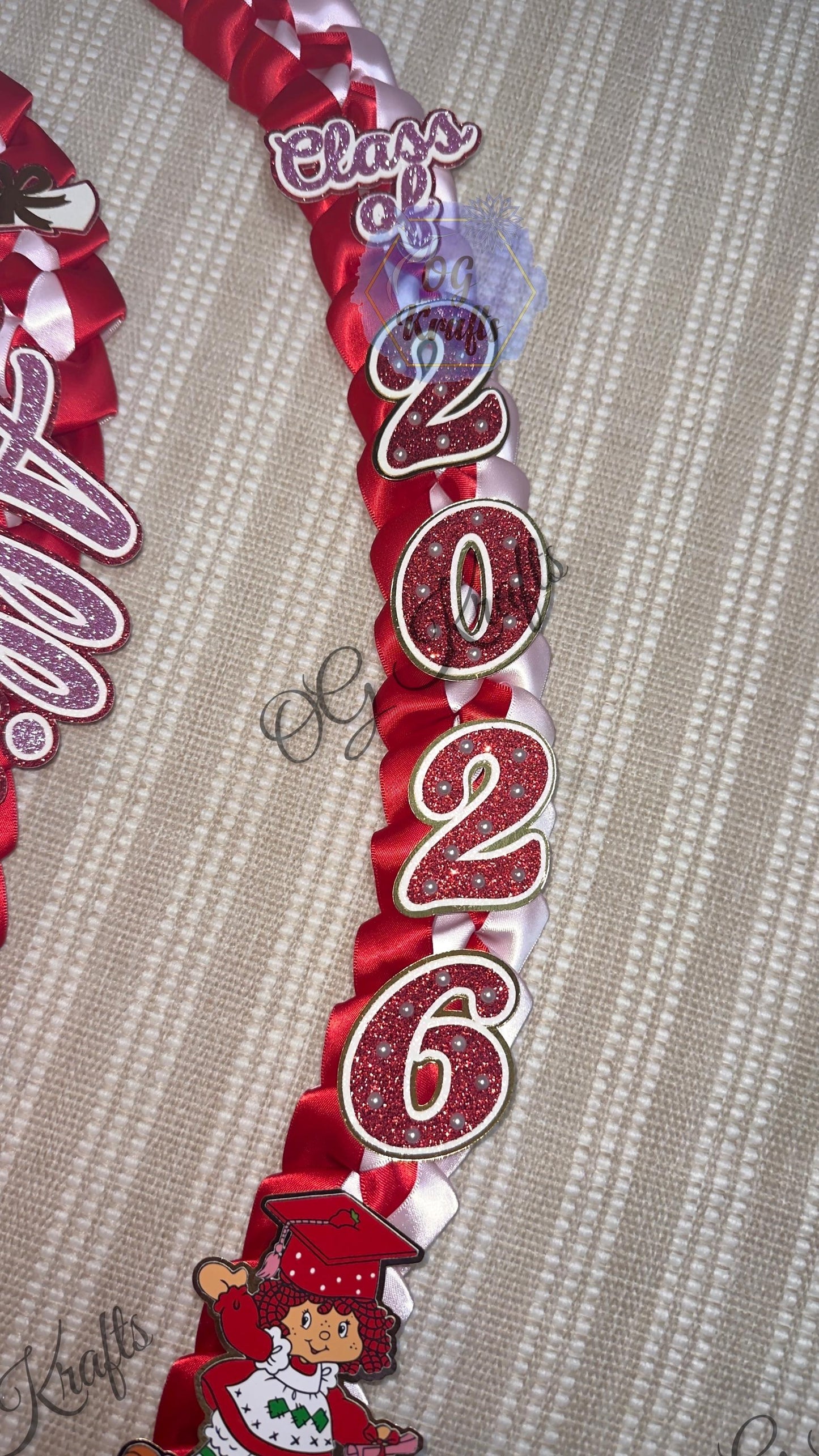 Strawberry Graduation Lei Promotion Gift Lei Senior Night Gift Lei Braided Ribbon Lei Graduation Ribbon Lei Graduate Lei 2026 Senior Fresita