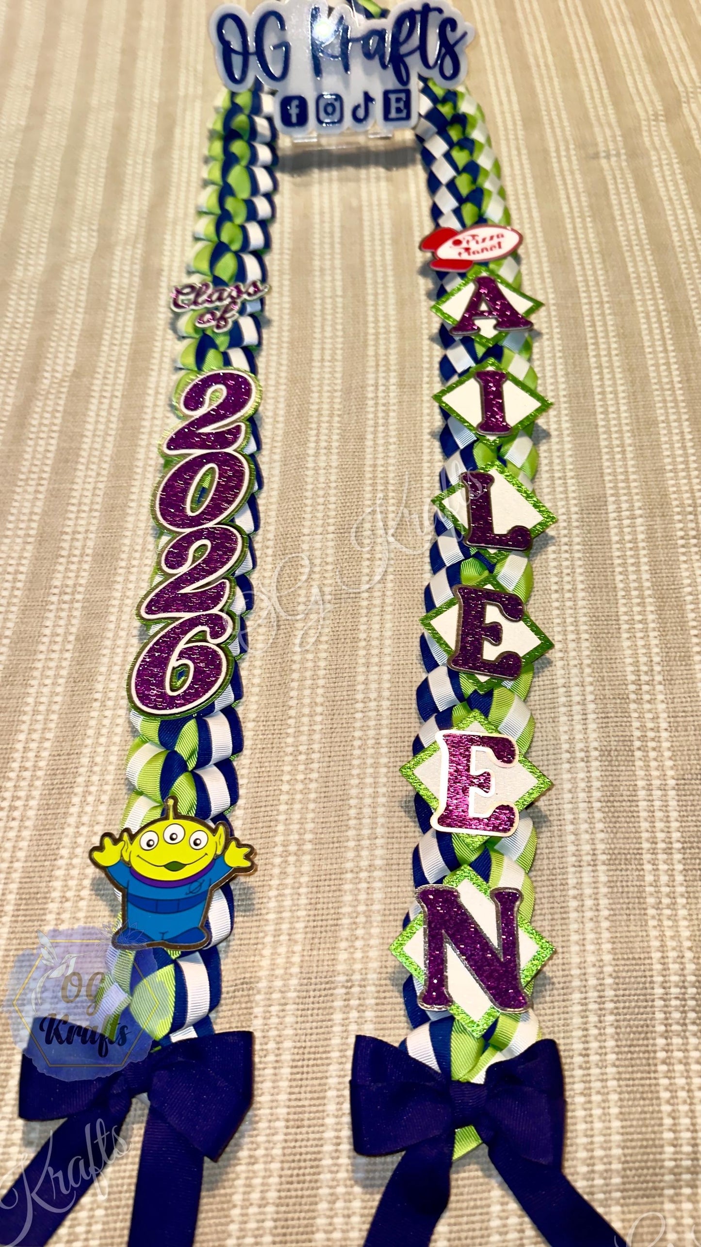 Alien Graduation Topper Lei Bundle Personalized Grad Cap  Graduation Lei Class of 2026 Graduation Topper Reach for the Sky Topper Lei Bundle