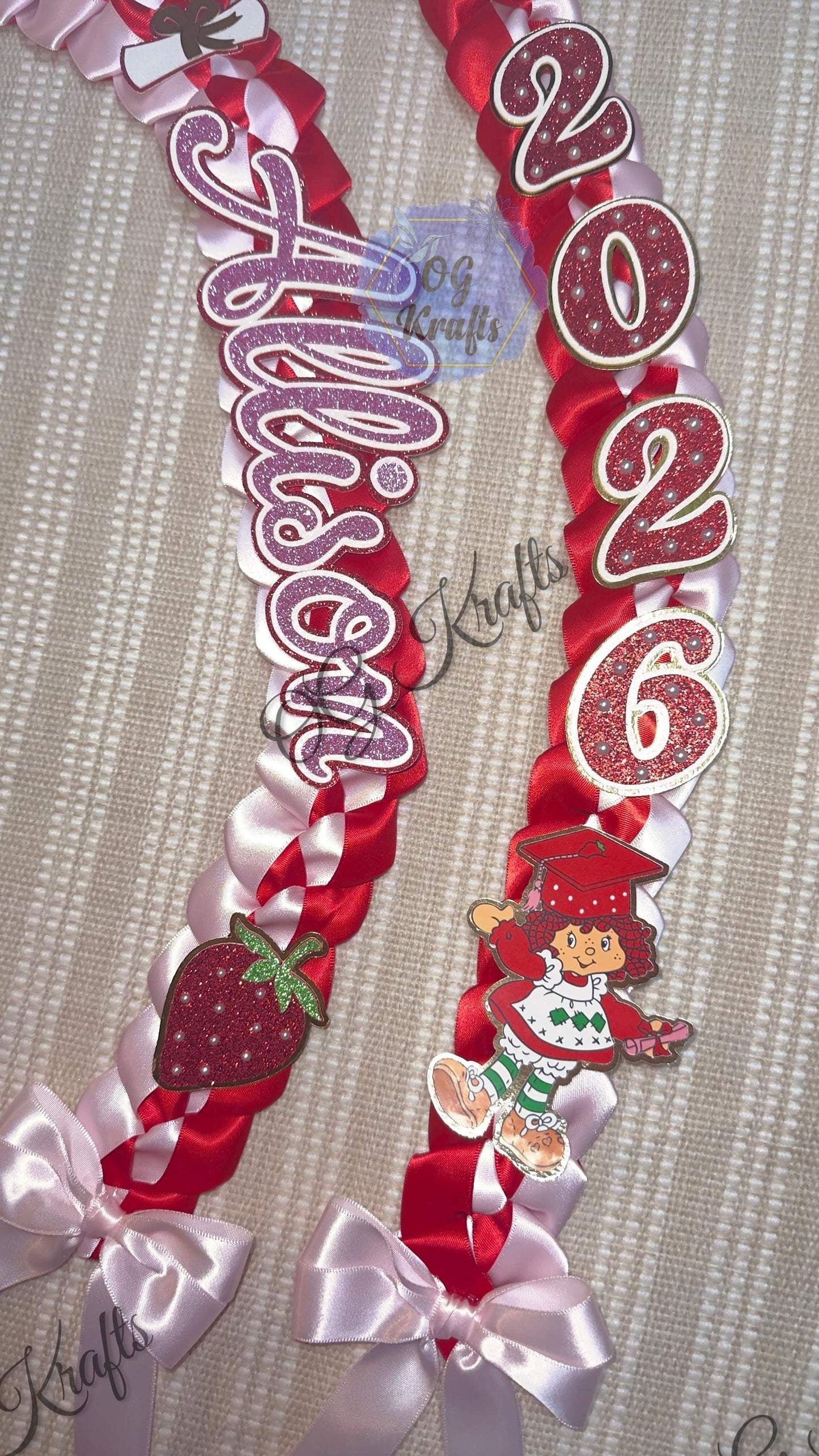Strawberry Graduation Topper Lei Bundle Personalized Grad Cap  Graduation Lei Class of 2026  Graduation Topper  Fresita Topper Lei Cute Grad