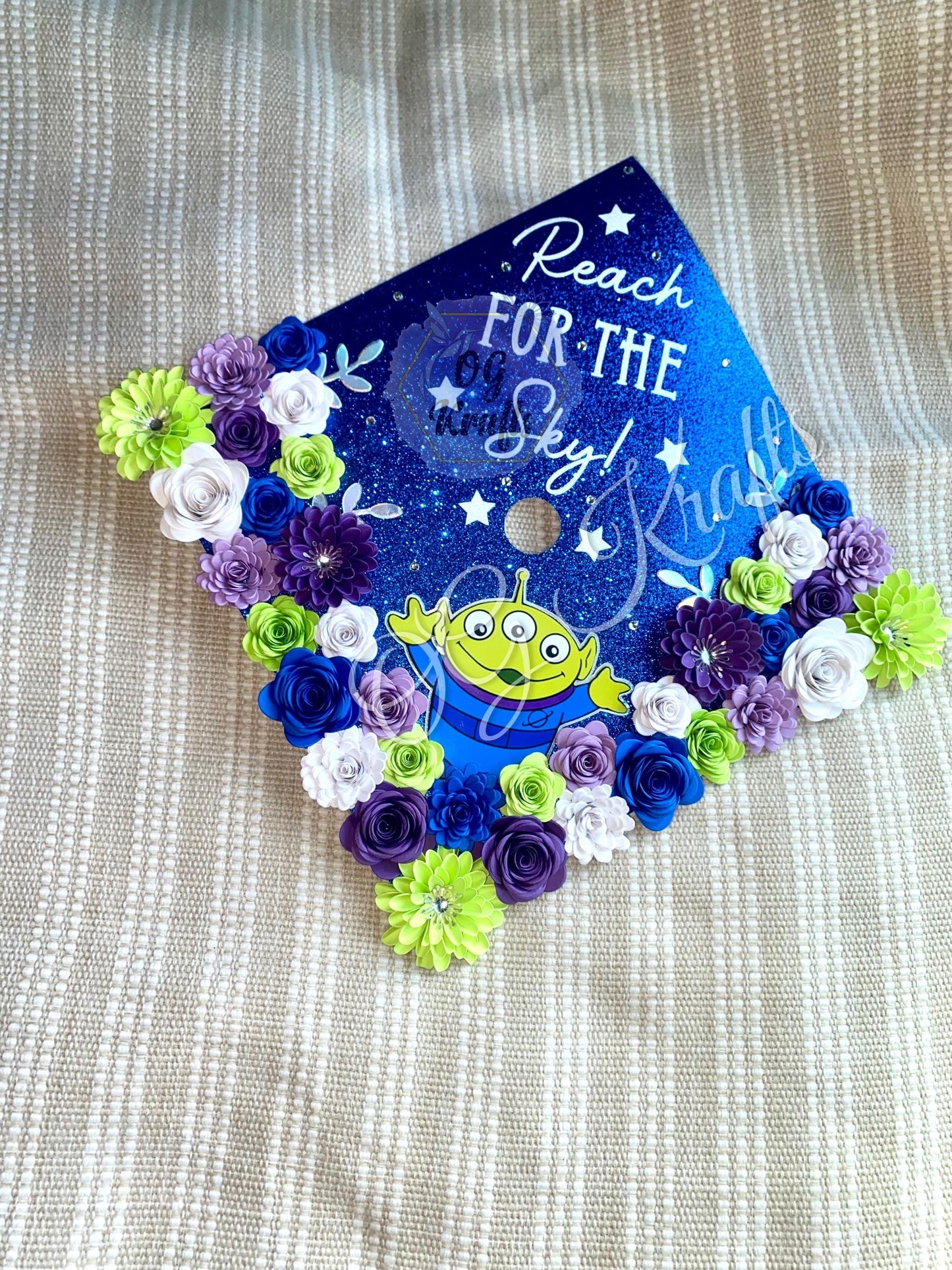Alien Graduation Topper Lei Bundle Personalized Grad Cap  Graduation Lei Class of 2026 Graduation Topper Reach for the Sky Topper Lei Bundle