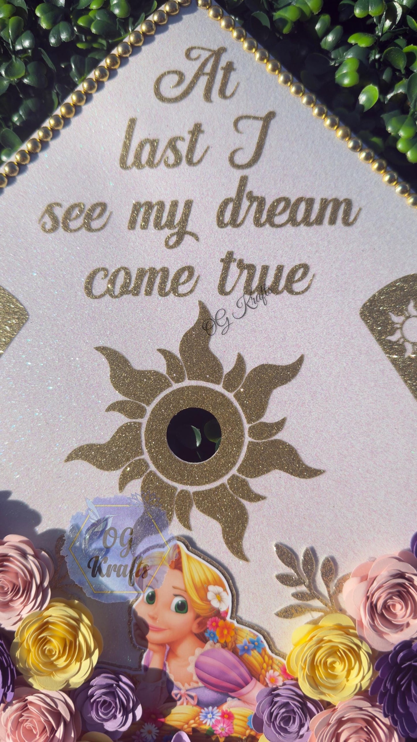 Purple Princess Graduation Cap Topper  Custom Grad Cap Topper floral Cap Viral Grad Cap Class of 2026 kinder and Senior Graduation Gift