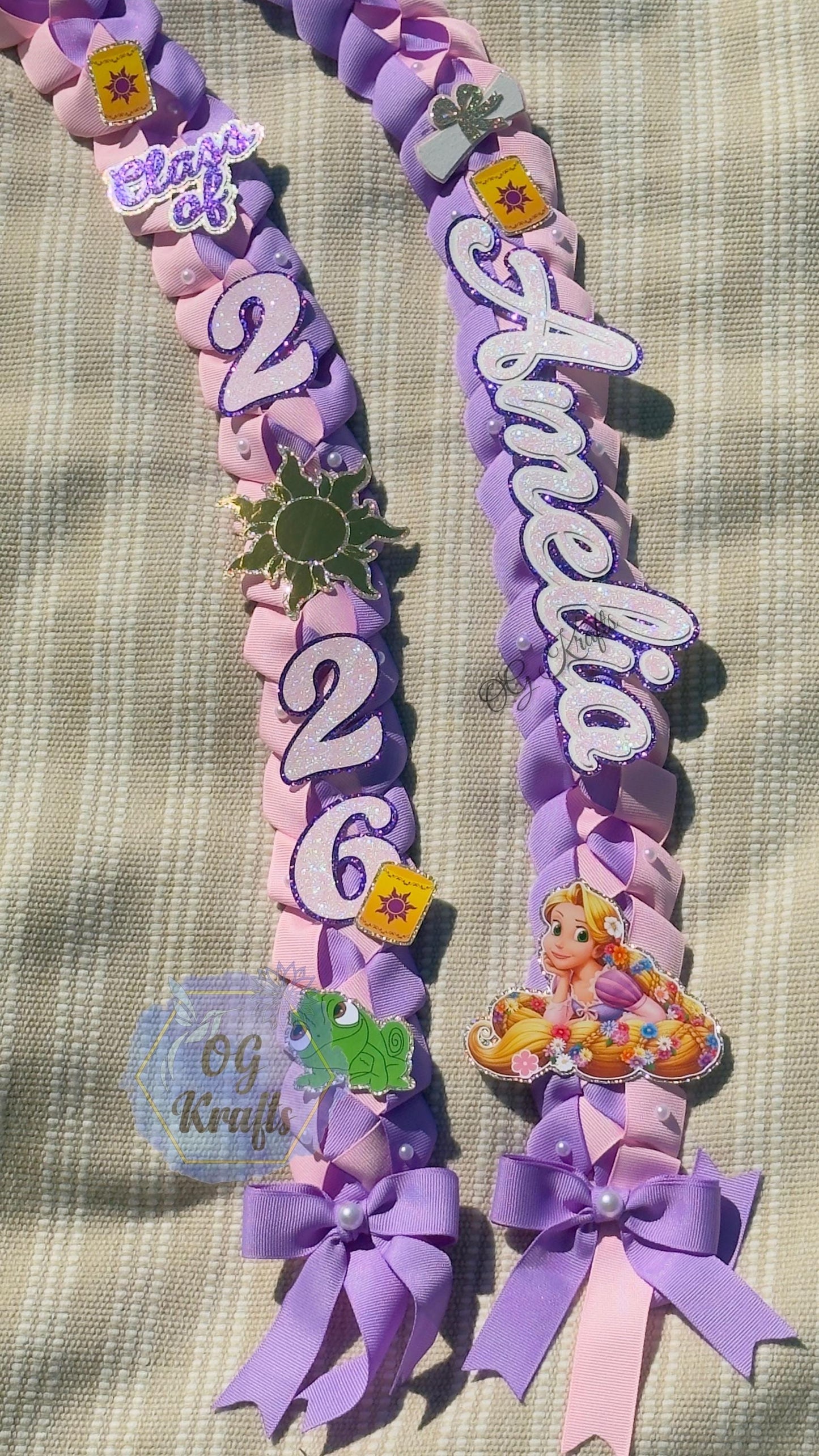 Purple Princess Custom Graduation Lei Fairytale Ribbon Lei Class of 2026 Keepsake Class of 2026 Graduation Ribbon Necklace Senior 2026 Gift