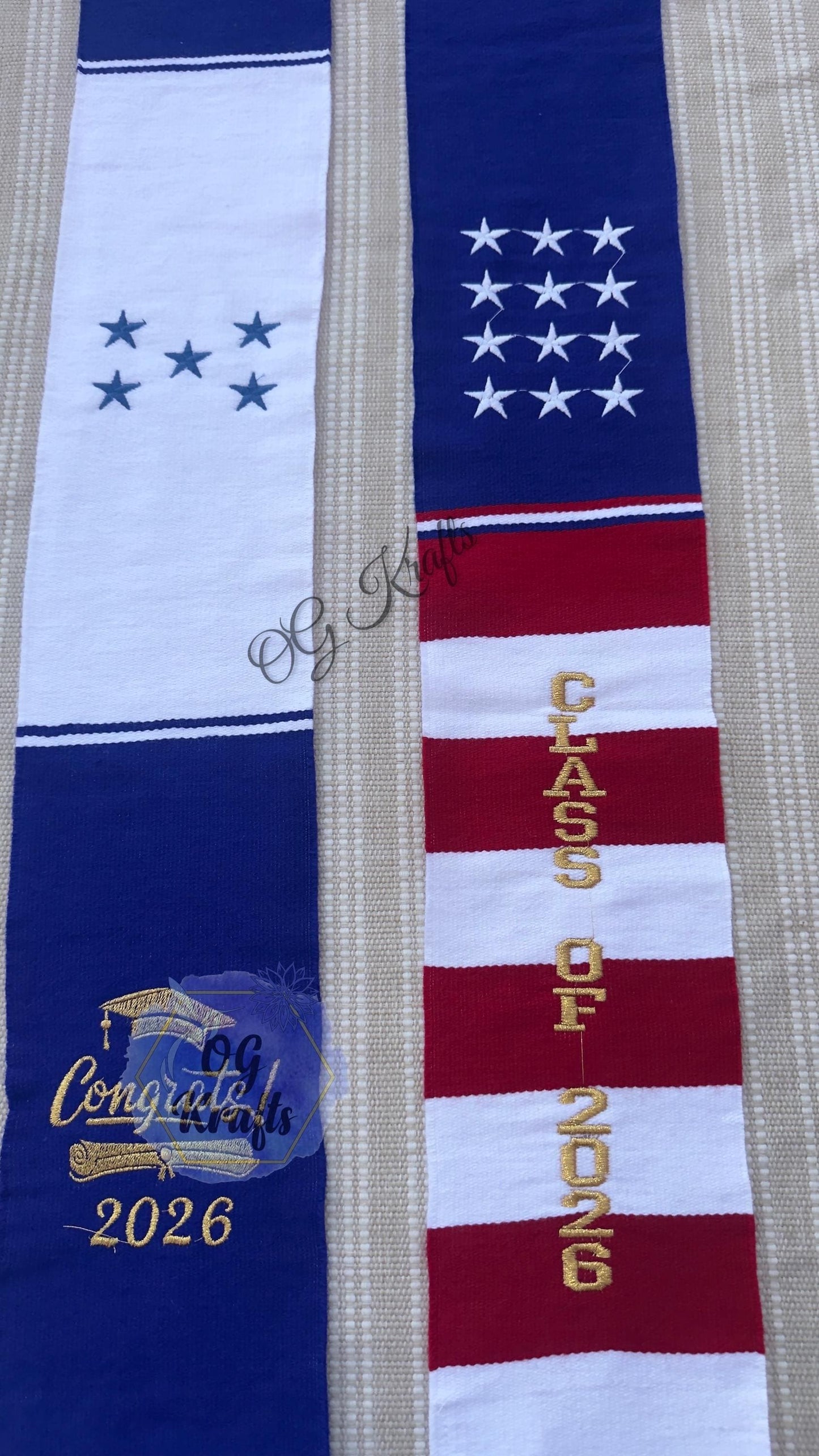 Honduras/USA Class of 2026 Mexican Sarape Graduation Stole Sarape Graduation Sash Grad Para mis Padres Honduran Flag American Flag Grad Sash