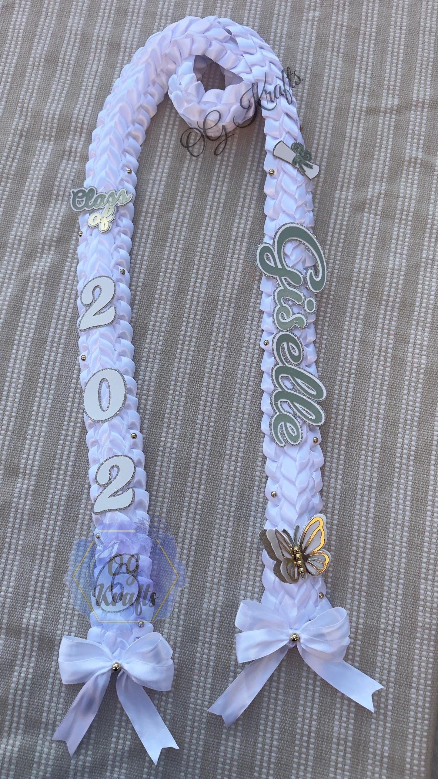 Military Graduation Lei Promotion Gift Lei Senior Night Gift Double Braided Ribbon Lei Graduation Ribbon Lei Graduate Lei 2026 Senior Gift