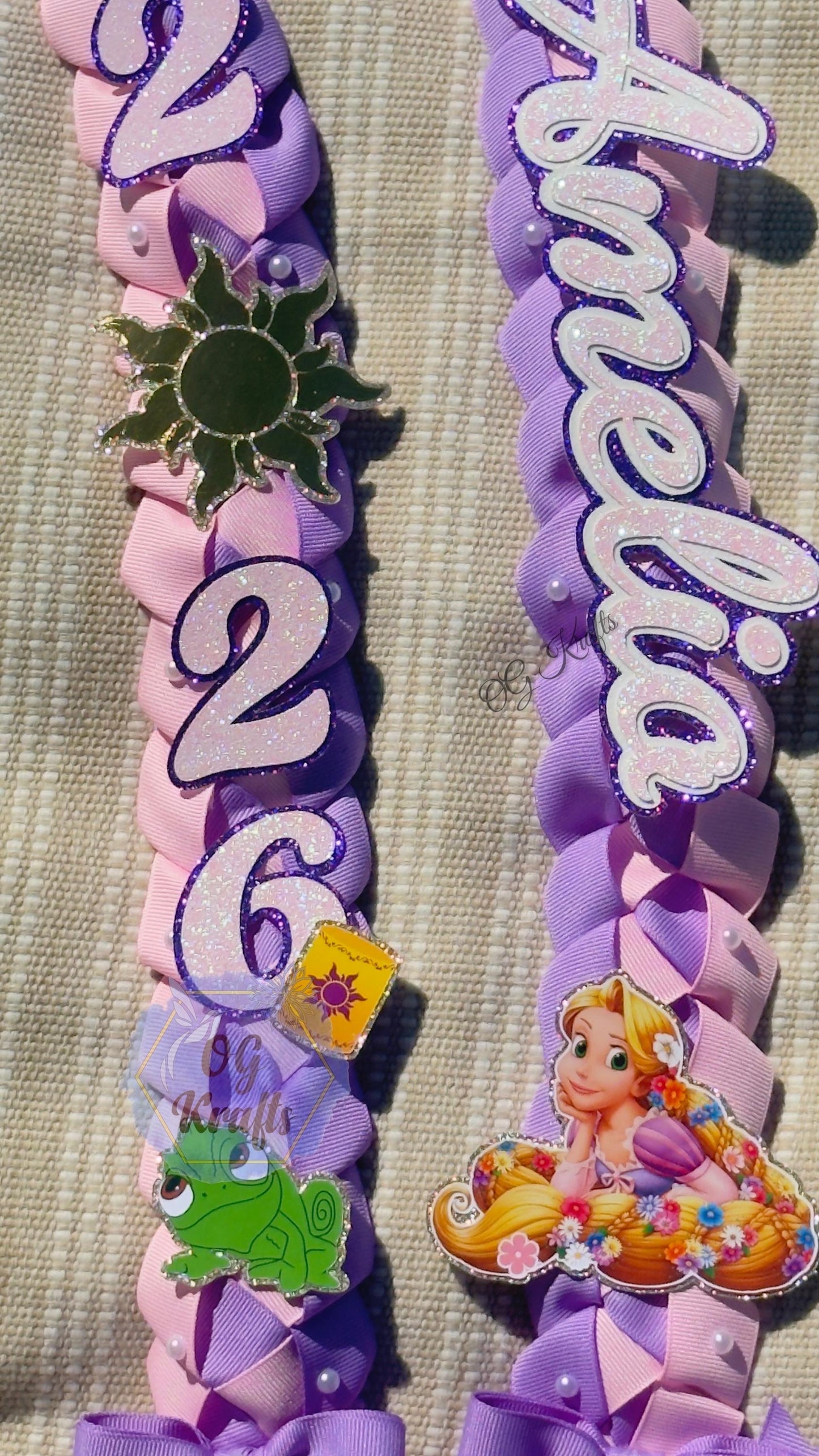 Purple Princess Custom Graduation Lei Fairytale Ribbon Lei Class of 2026 Keepsake Class of 2026 Graduation Ribbon Necklace Senior 2026 Gift