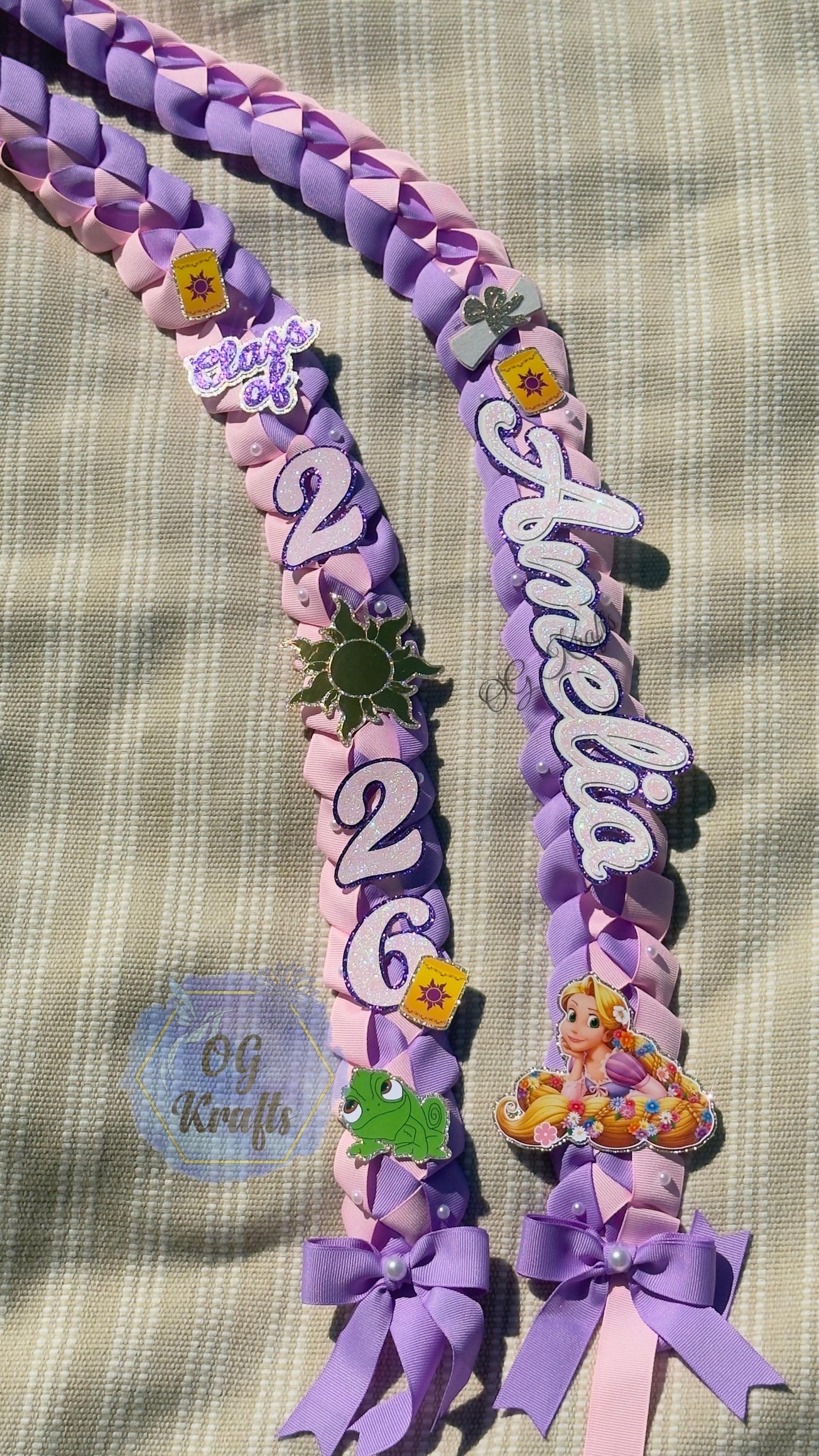 Purple Princess Custom Graduation Lei Fairytale Ribbon Lei Class of 2026 Keepsake Class of 2026 Graduation Ribbon Necklace Senior 2026 Gift