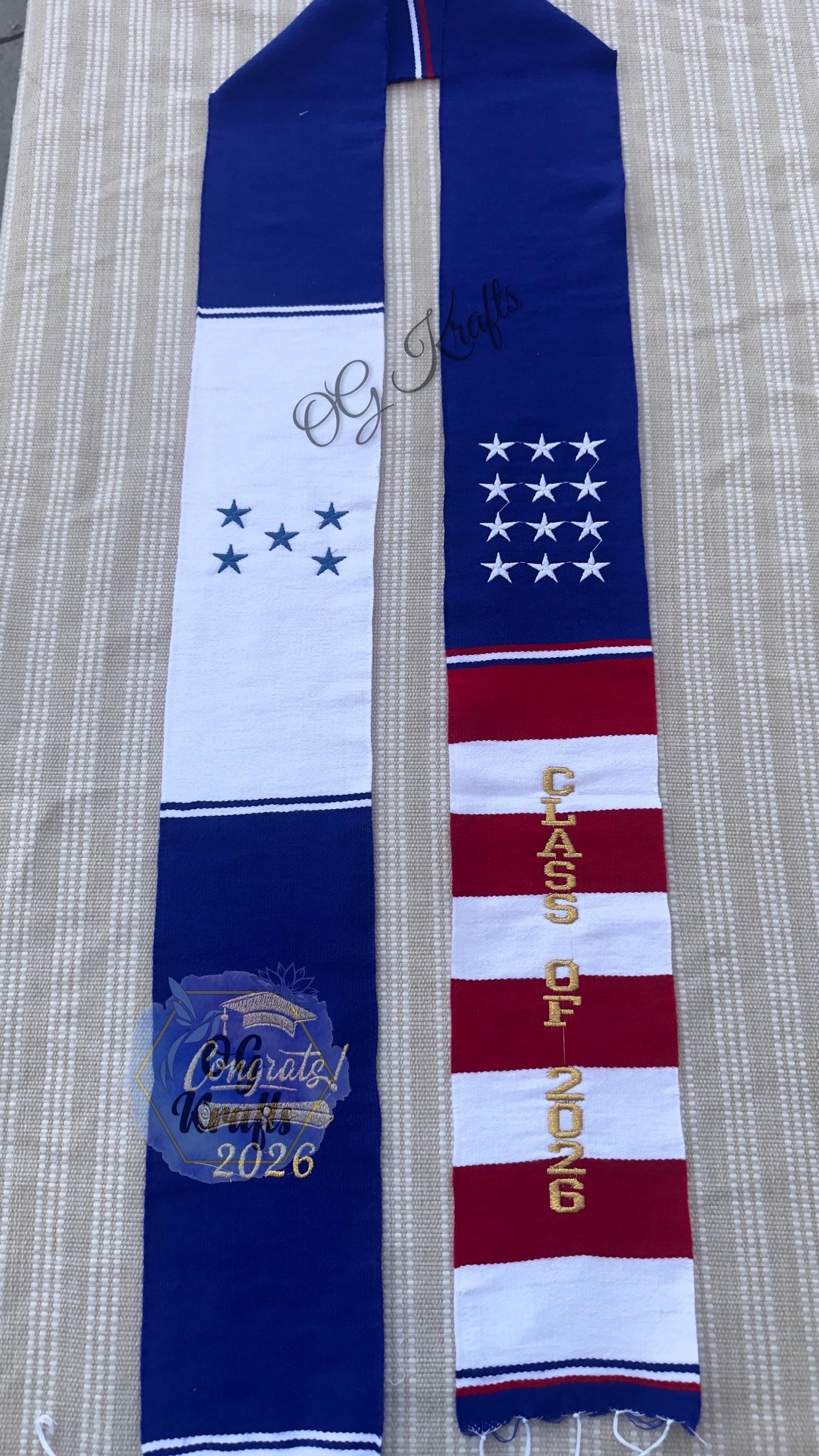 Honduras/USA Class of 2026 Mexican Sarape Graduation Stole Sarape Graduation Sash Grad Para mis Padres Honduran Flag American Flag Grad Sash