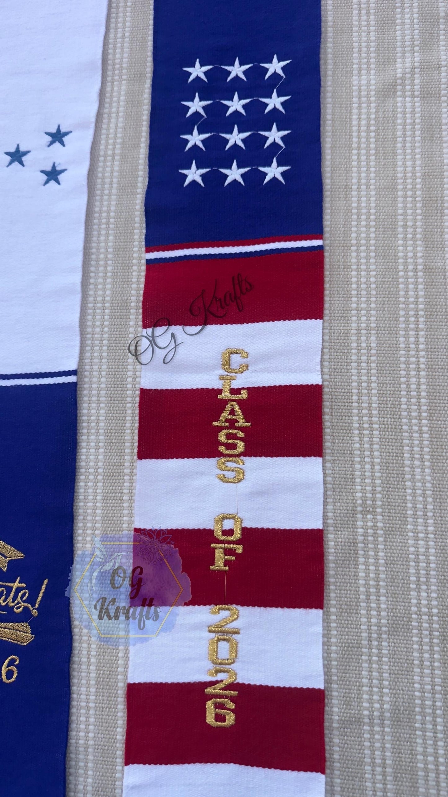 Honduras/USA Class of 2026 Mexican Sarape Graduation Stole Sarape Graduation Sash Grad Para mis Padres Honduran Flag American Flag Grad Sash