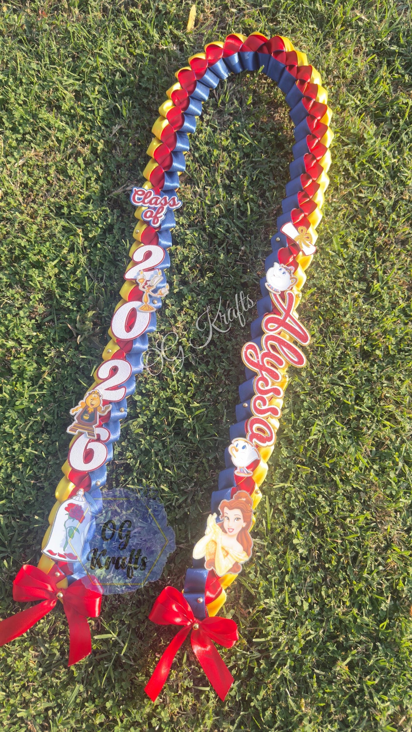 Beauty Custom Graduation Lei Princess Ribbon Lei Class of 2026 Keepsake Graduation Ribbon Necklace Graduation Gift Viral Girly Princess Lei