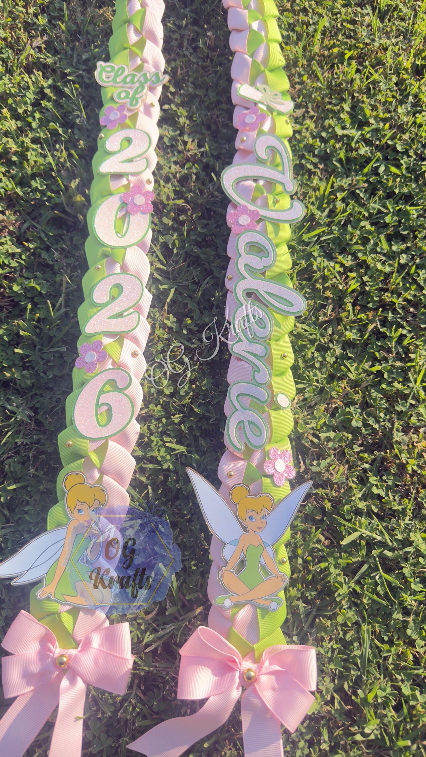 Custom Graduation Lei Fairy Dust Ribbon Lei Class of 2026 Keepsake Graduation Ribbon Necklace Graduation Gift Viral Girly Fairy Pixie Lei