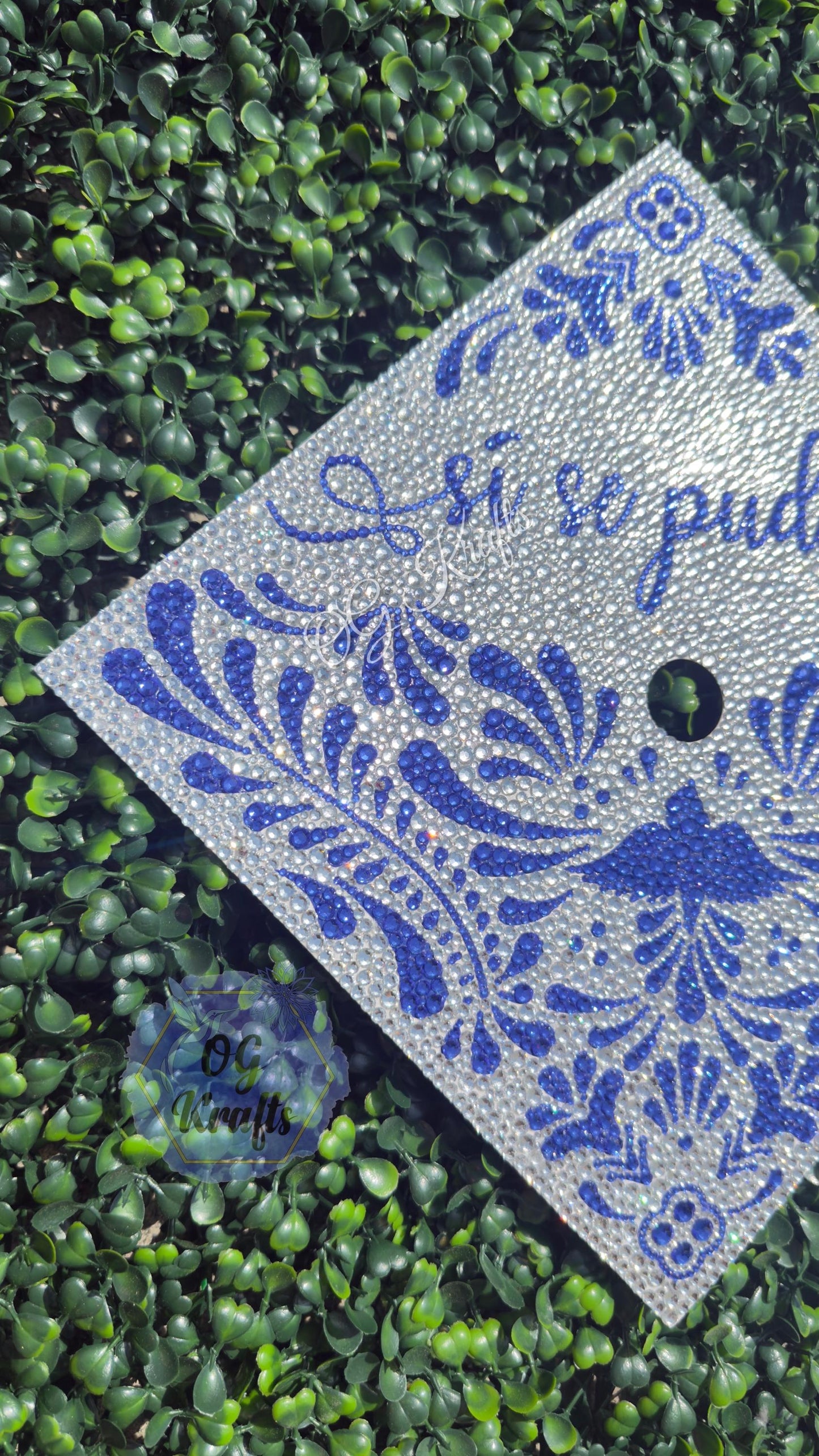 READY TO SHIP Bling Talavera Graduation Cap Topper Mexican Talavera Grad Cap Mexican Grad Cap Topper Class of 2026 Rhinestoned Grad Topper