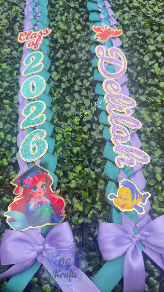 Mermaid Kindergarten Graduation Lei Promotion Gift Lei Braided Ribbon Lei Graduation Ribbon Lei Graduate Lei 2026 Sea princess Graduation