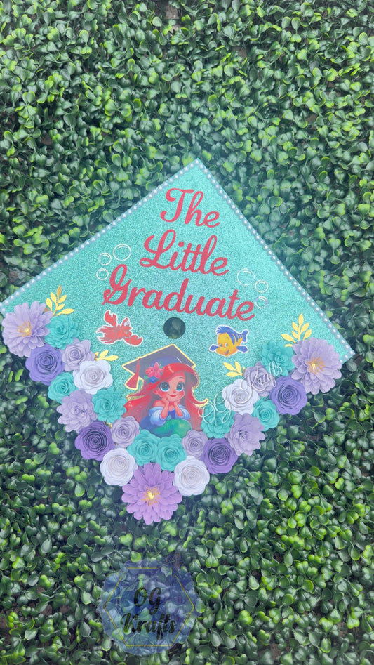 Mermaid Kindergarten Graduation Topper Personalized Grad Cap Graduation Lei Class of 2026 Sea Princess Topper Viral Cute Mermaid Graduation