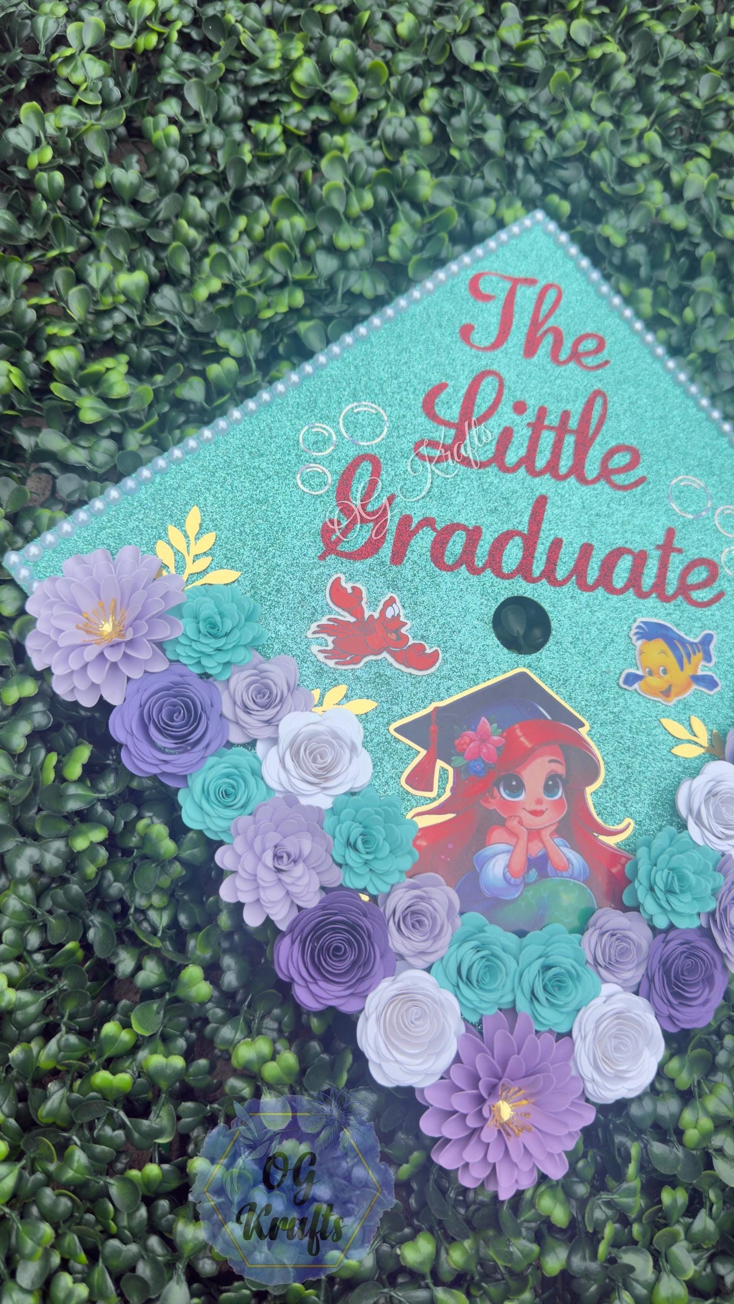 Mermaid Kindergarten Graduation Topper Personalized Grad Cap Graduation Lei Class of 2026 Sea Princess Topper Viral Cute Mermaid Graduation