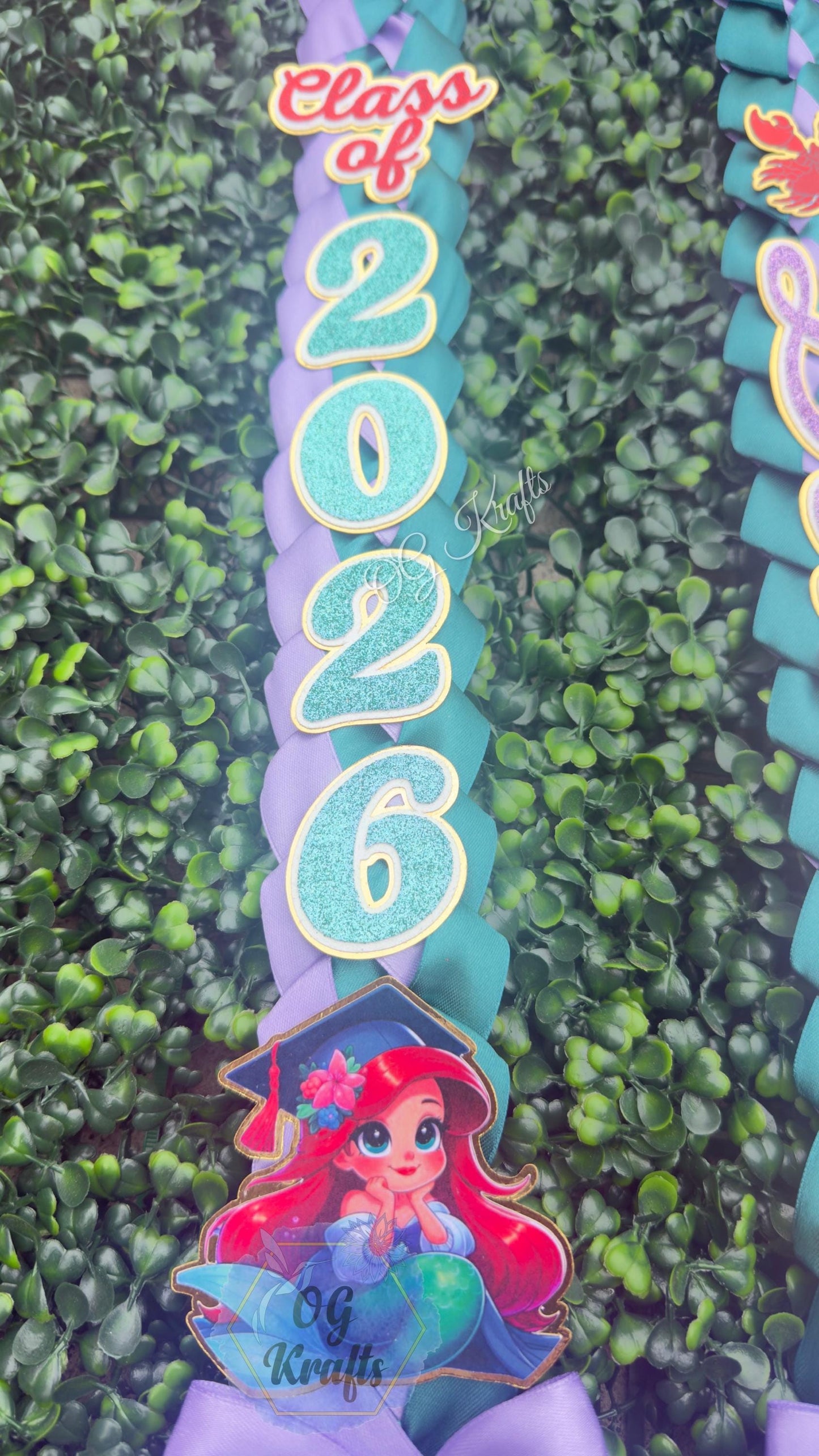 Mermaid Kindergarten Graduation Lei Promotion Gift Lei Braided Ribbon Lei Graduation Ribbon Lei Graduate Lei 2026 Sea princess Graduation