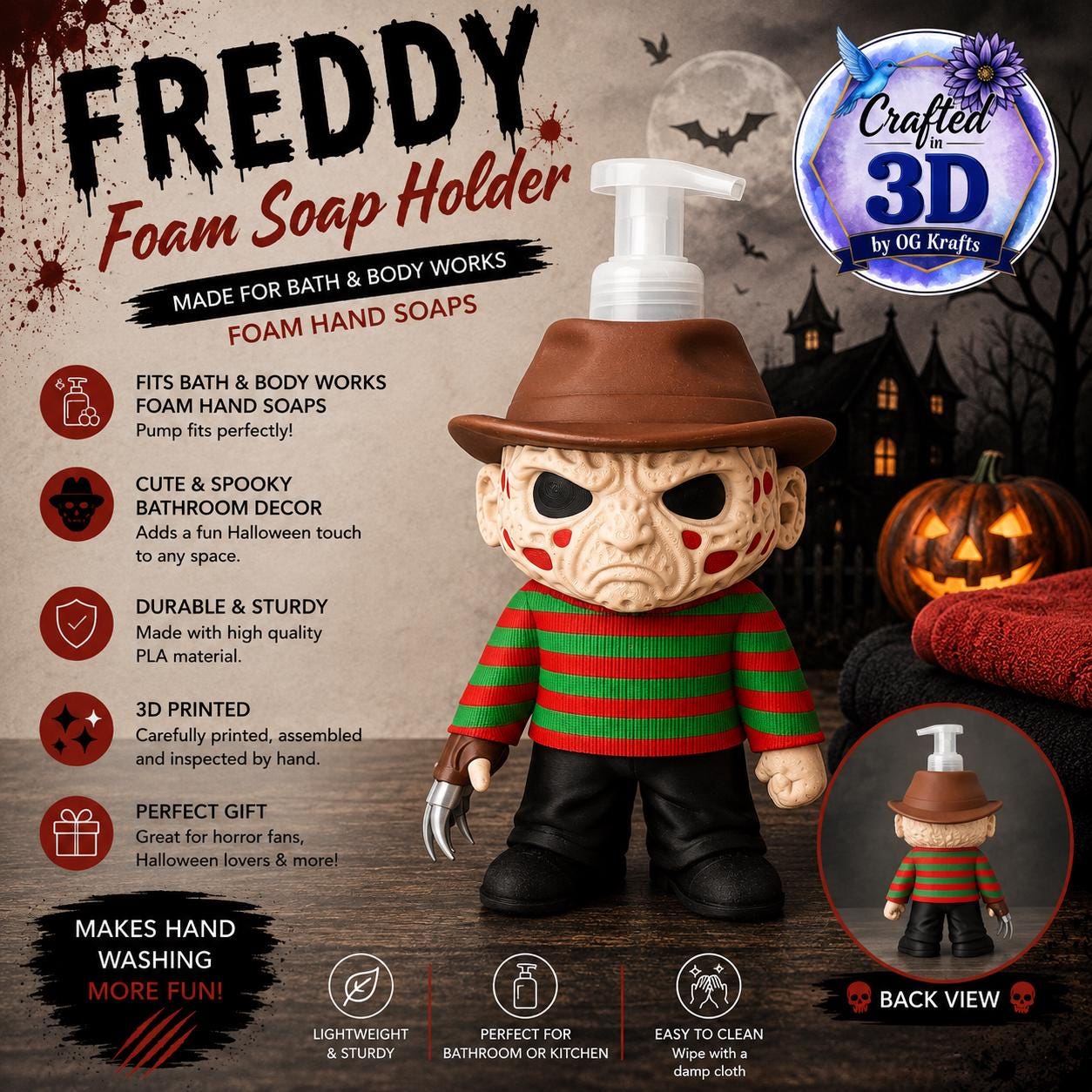 Freddy Inspired Foaming Hand Soap Holder